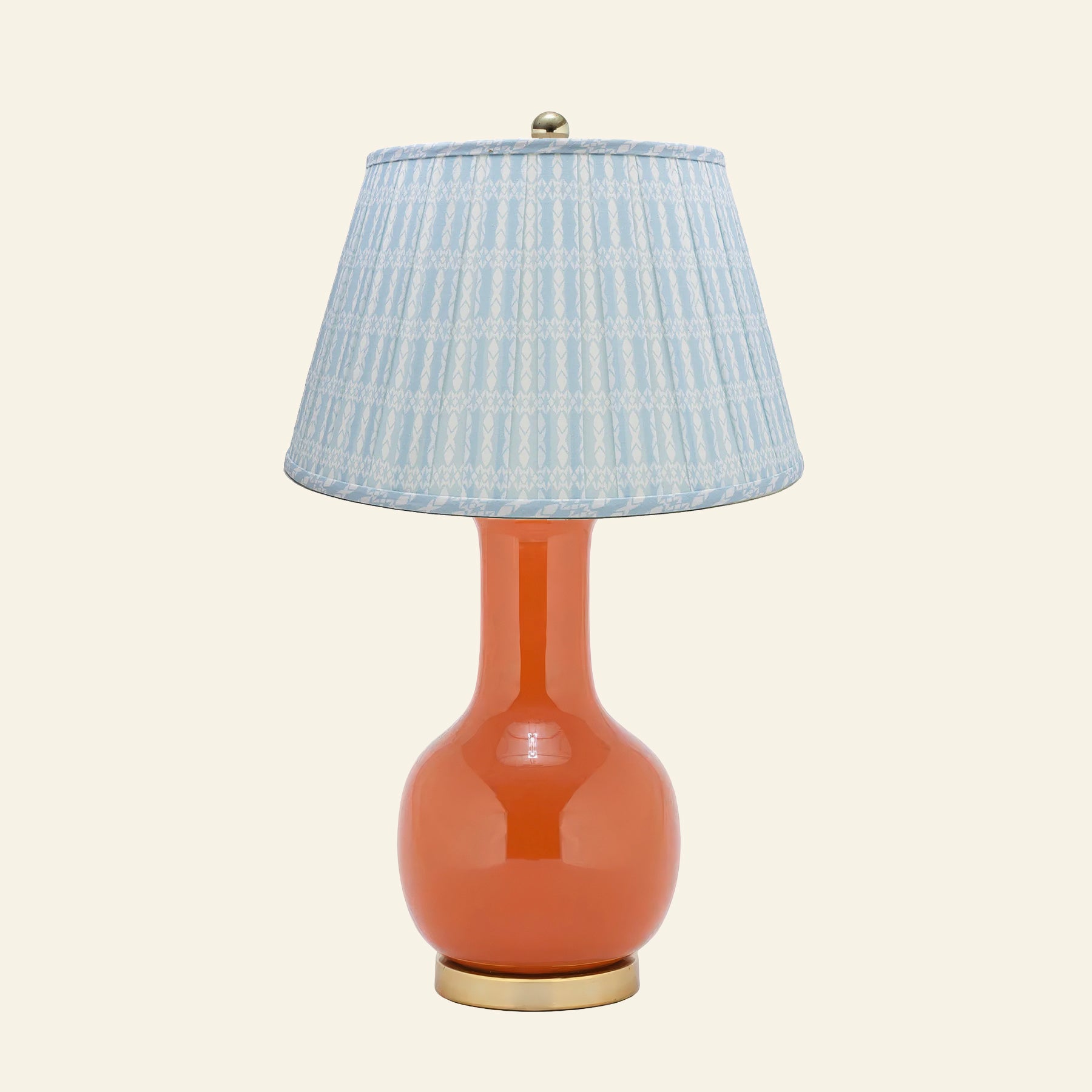 28" Augusta Orange Single Gourd Ceramic Table Lamp by Kevin Francis Design | Luxury Area Rugs & Home Decor