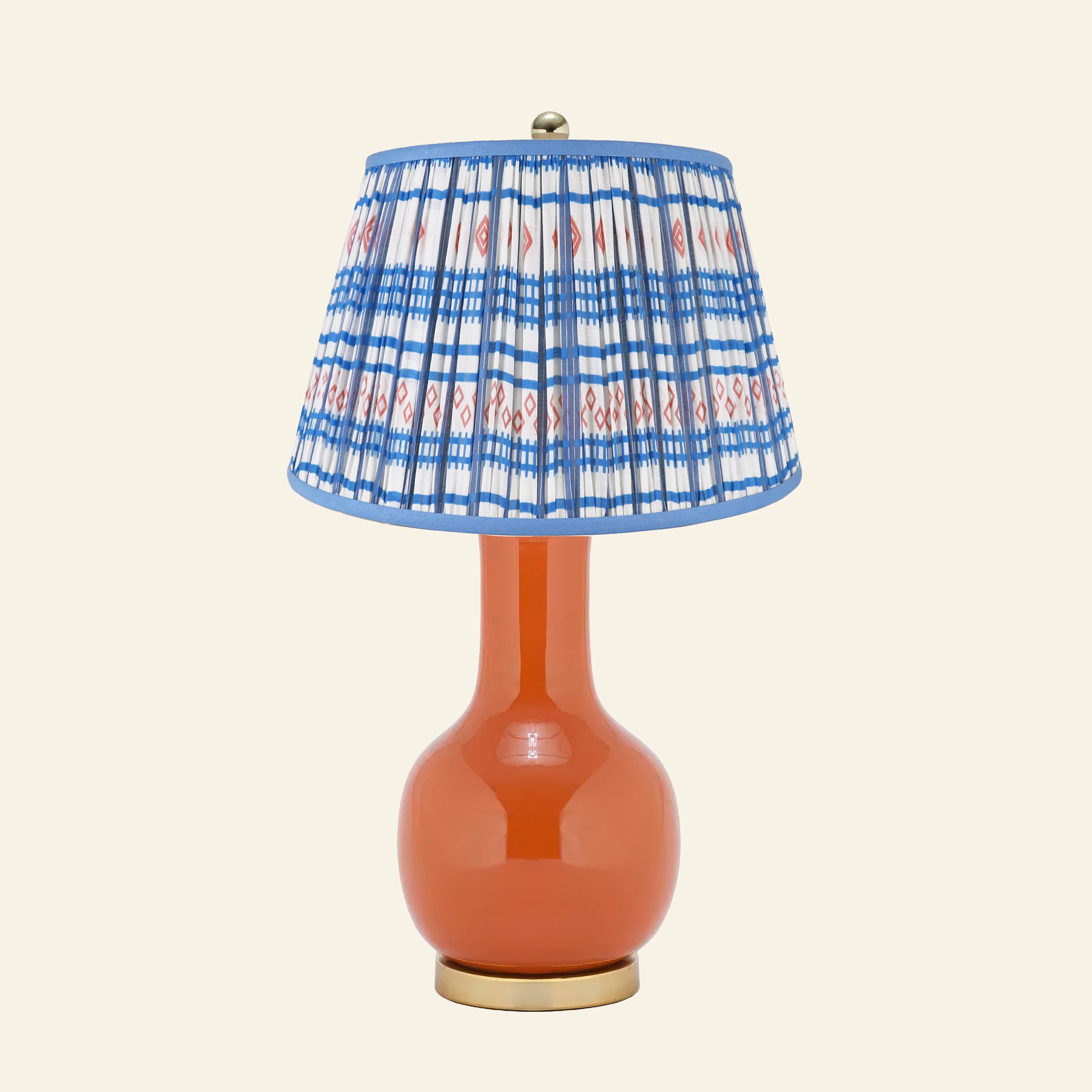 28" Augusta Orange Single Gourd Ceramic Table Lamp by Kevin Francis Design | Luxury Area Rugs & Home Decor