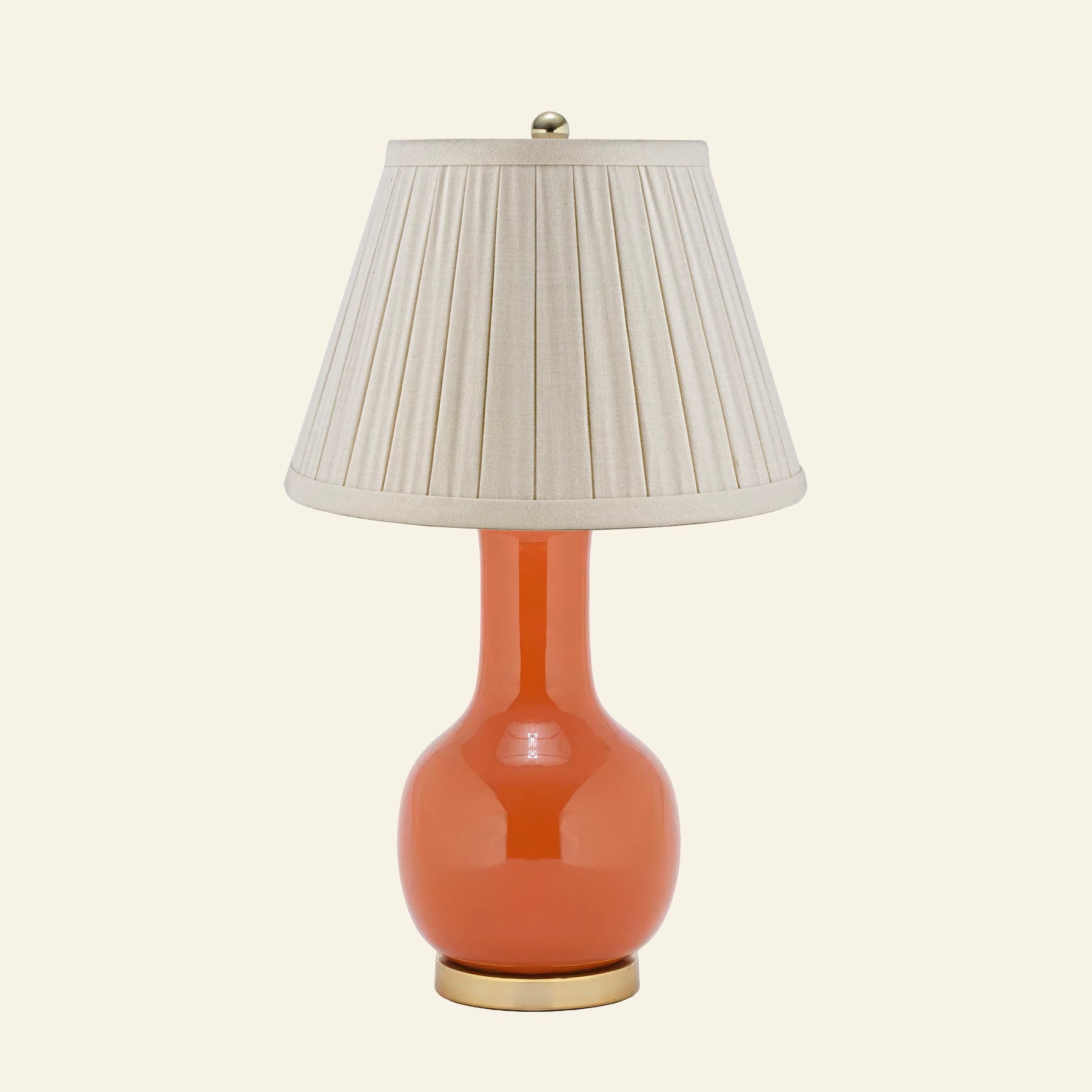 28" Augusta Orange Single Gourd Ceramic Table Lamp by Kevin Francis Design | Luxury Area Rugs & Home Decor