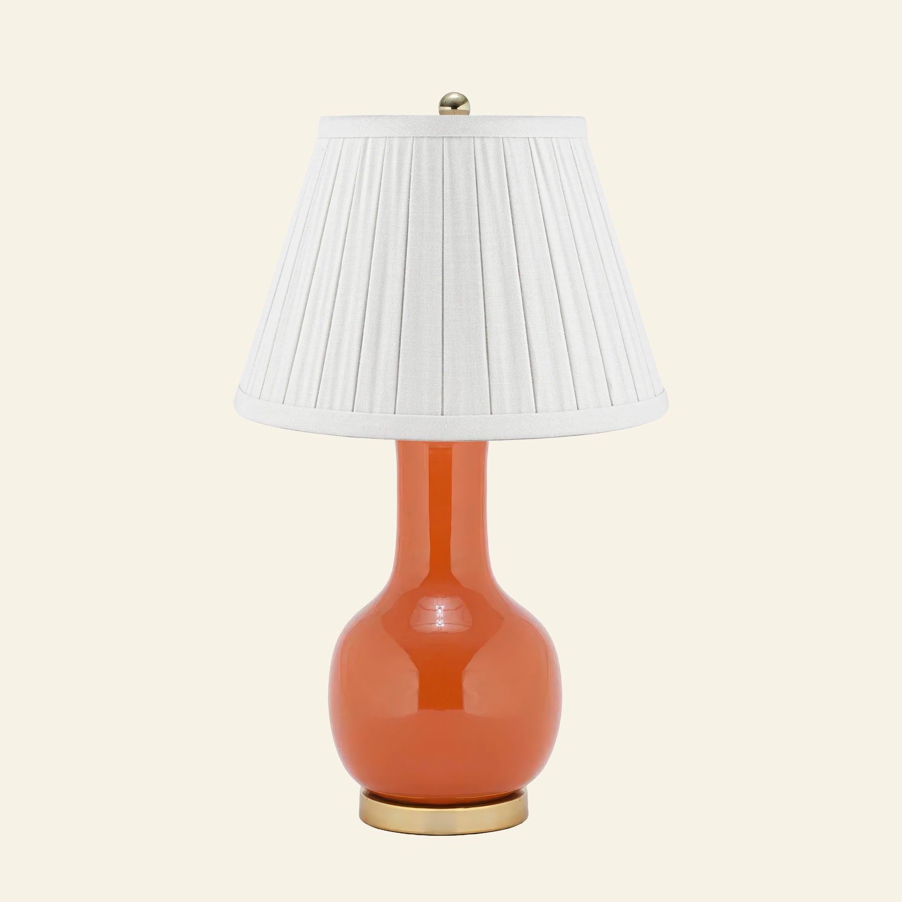 28" Augusta Orange Single Gourd Ceramic Table Lamp by Kevin Francis Design | Luxury Area Rugs & Home Decor