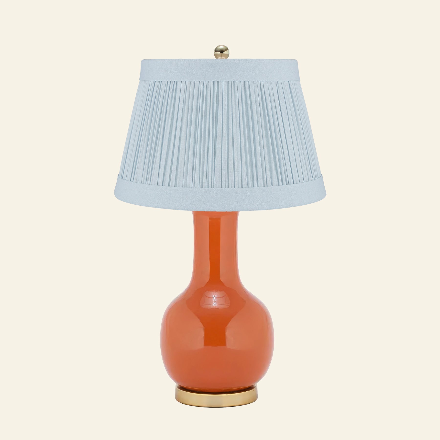 28" Augusta Orange Single Gourd Ceramic Table Lamp by Kevin Francis Design | Luxury Area Rugs & Home Decor