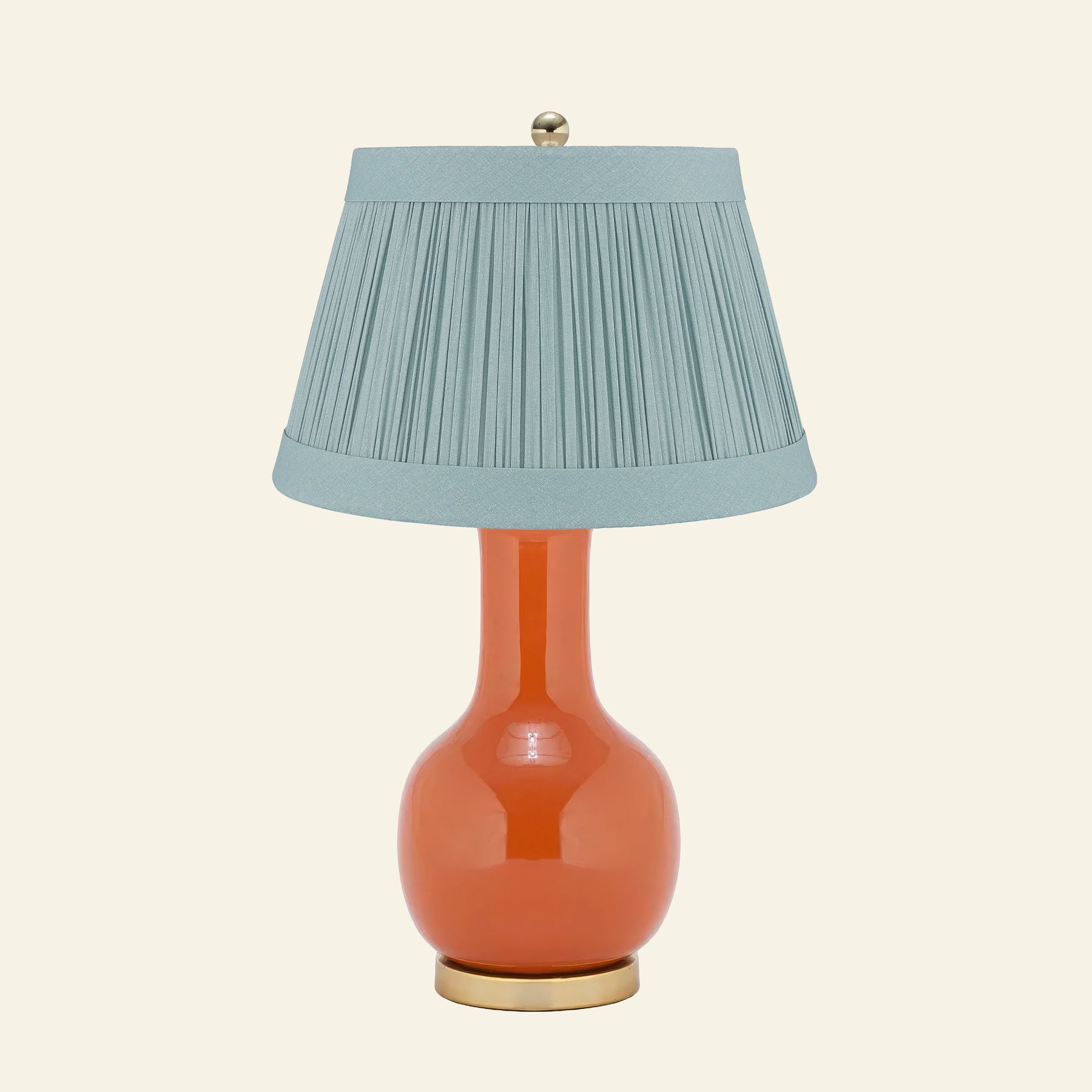 28" Augusta Orange Single Gourd Ceramic Table Lamp by Kevin Francis Design | Luxury Area Rugs & Home Decor