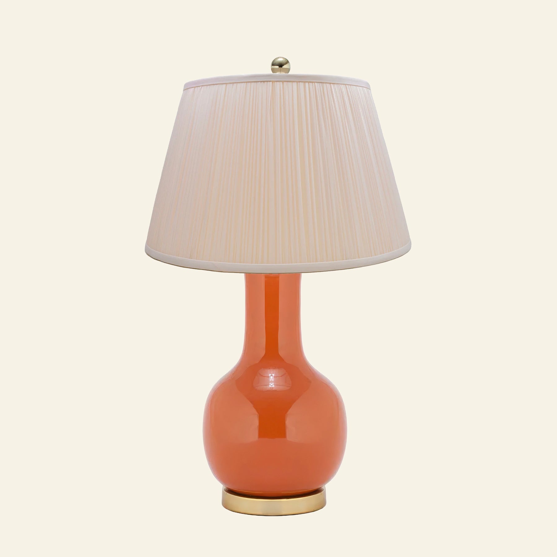 28" Augusta Orange Single Gourd Ceramic Table Lamp by Kevin Francis Design | Luxury Area Rugs & Home Decor