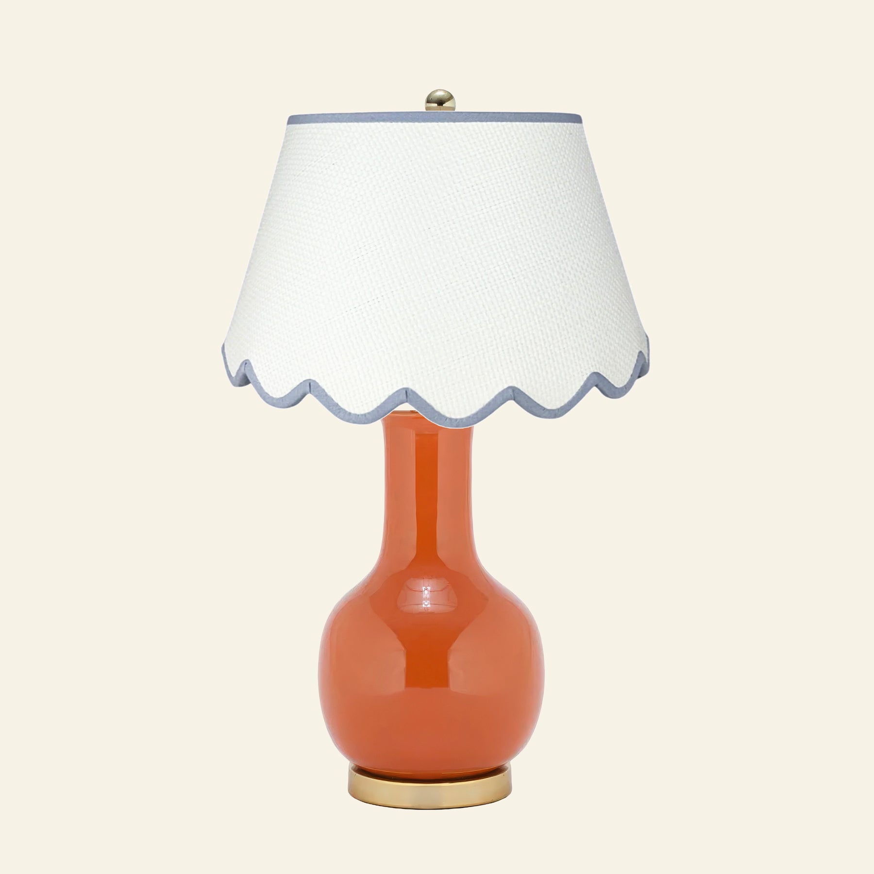 28" Augusta Orange Single Gourd Ceramic Table Lamp by Kevin Francis Design | Luxury Area Rugs & Home Decor