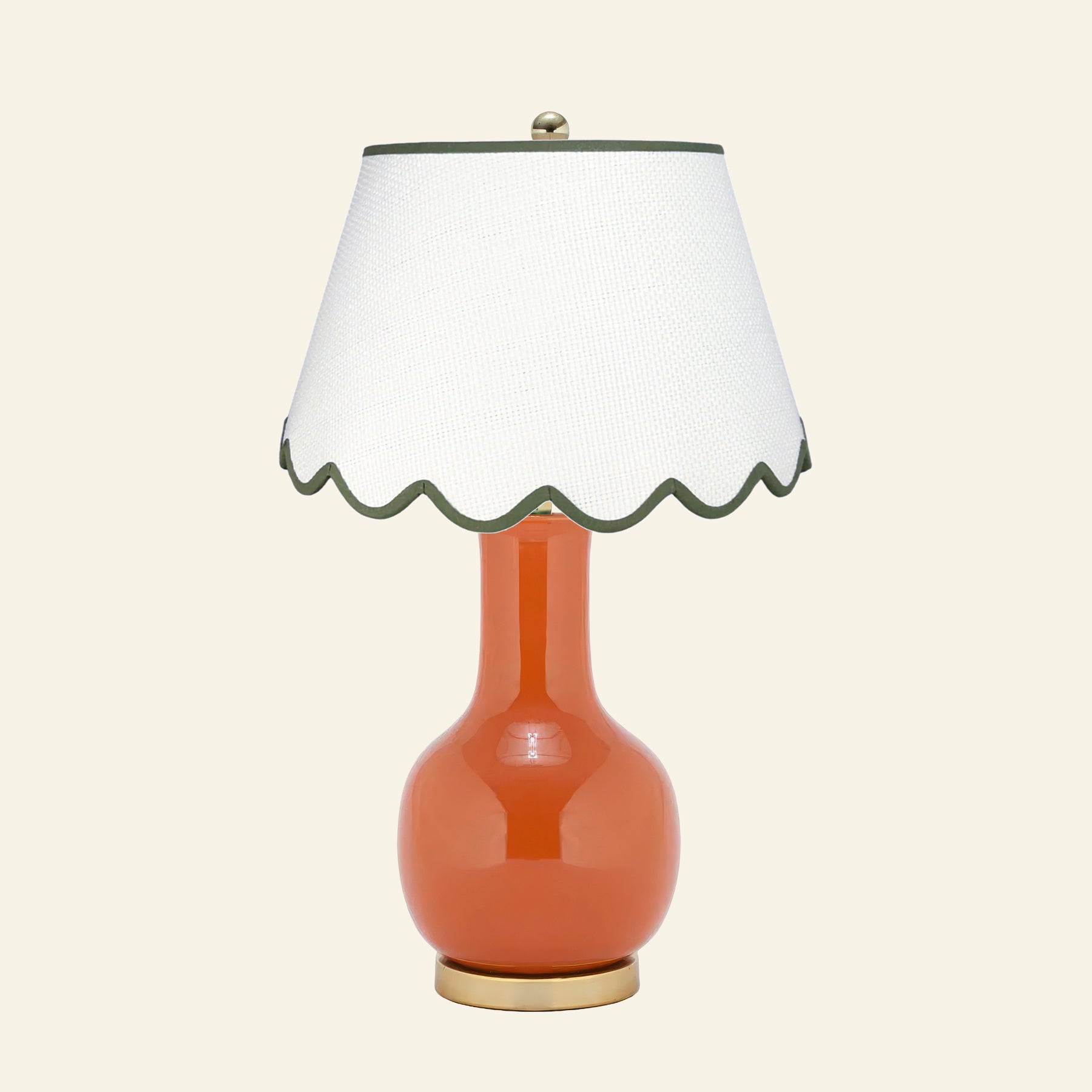 28" Augusta Orange Single Gourd Ceramic Table Lamp by Kevin Francis Design | Luxury Area Rugs & Home Decor
