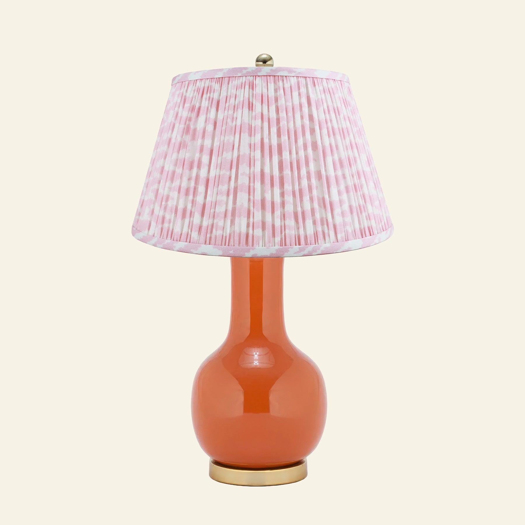 28" Augusta Orange Single Gourd Ceramic Table Lamp by Kevin Francis Design | Luxury Area Rugs & Home Decor