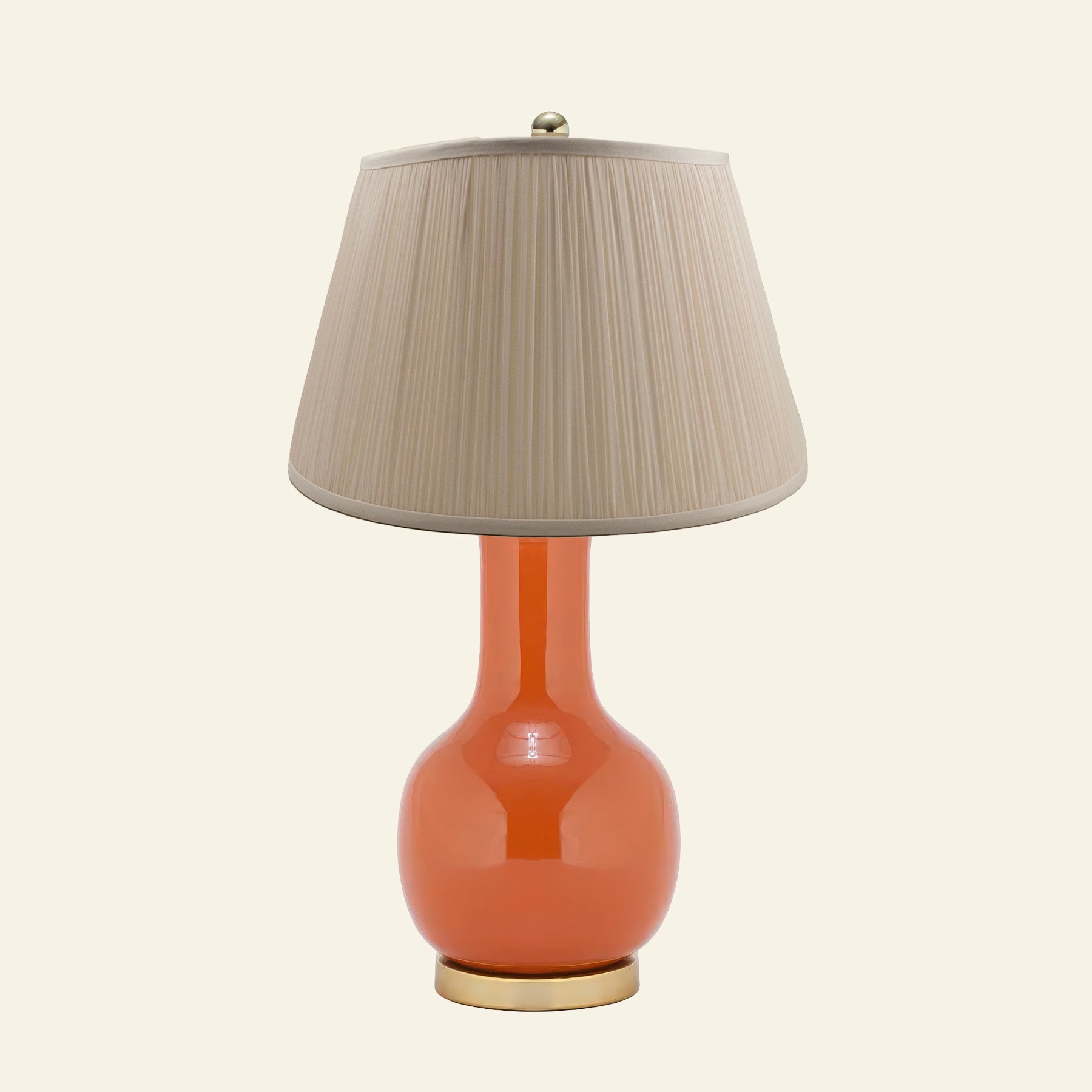 28" Augusta Orange Single Gourd Ceramic Table Lamp by Kevin Francis Design | Luxury Area Rugs & Home Decor