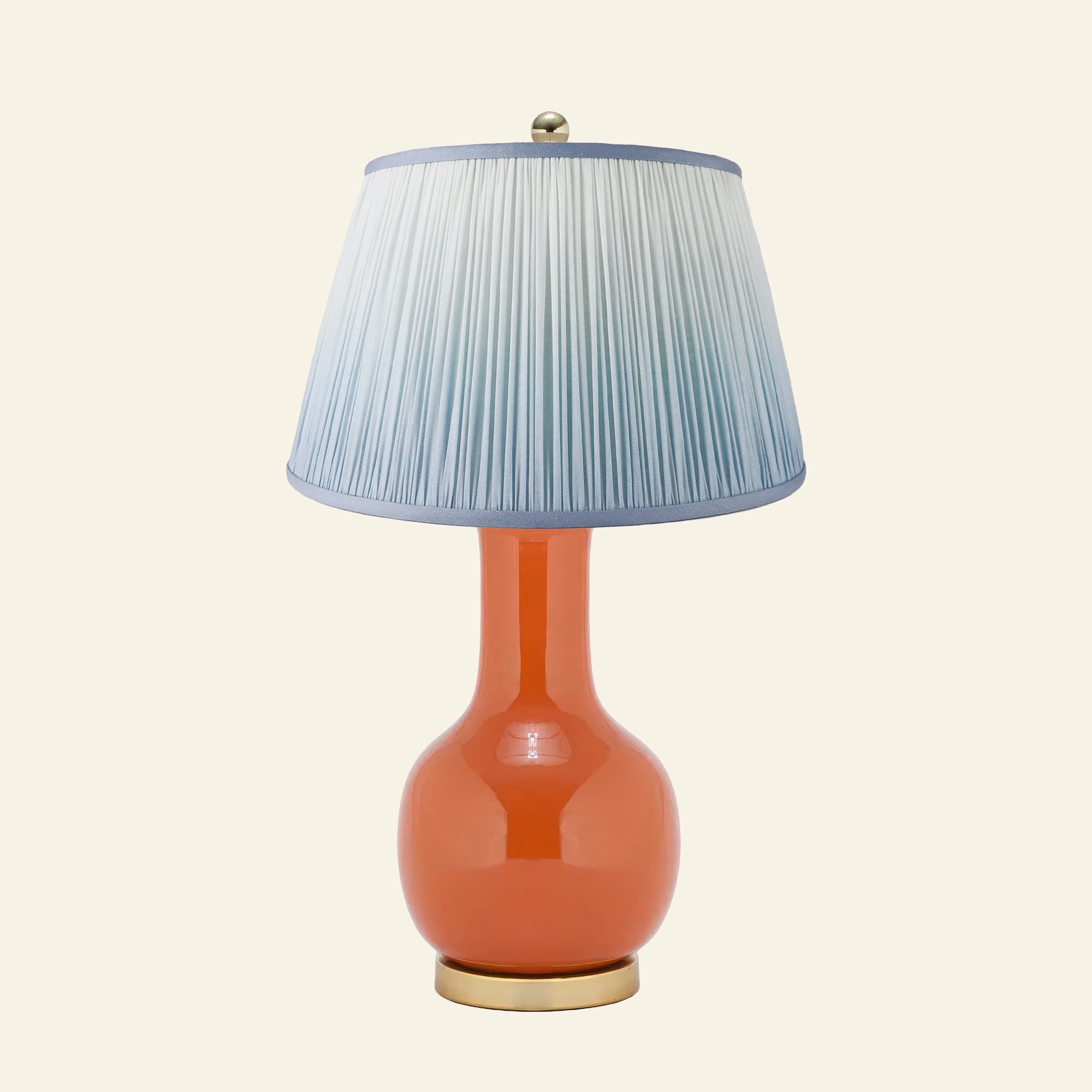28" Augusta Orange Single Gourd Ceramic Table Lamp by Kevin Francis Design | Luxury Area Rugs & Home Decor