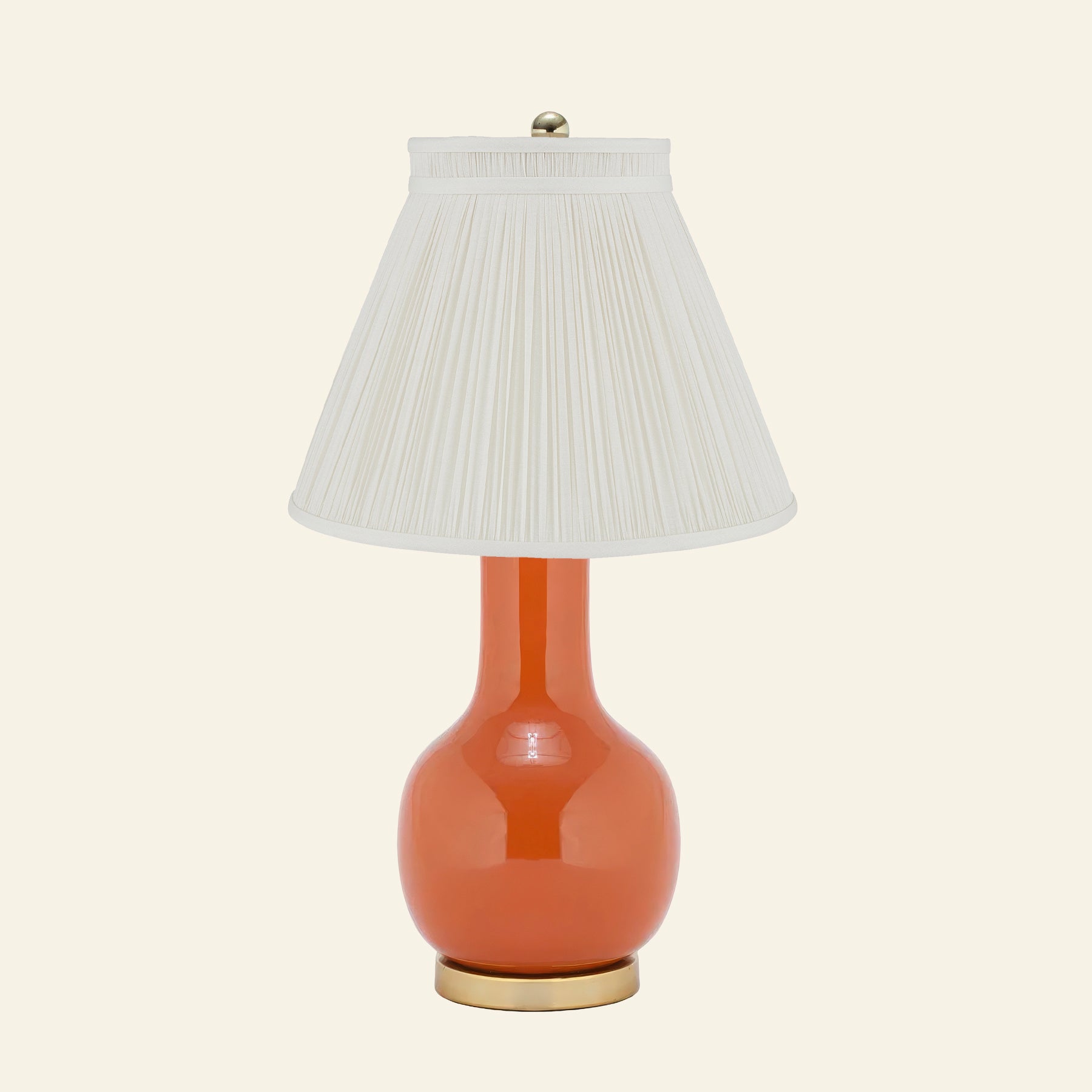 28" Augusta Orange Single Gourd Ceramic Table Lamp by Kevin Francis Design | Luxury Area Rugs & Home Decor