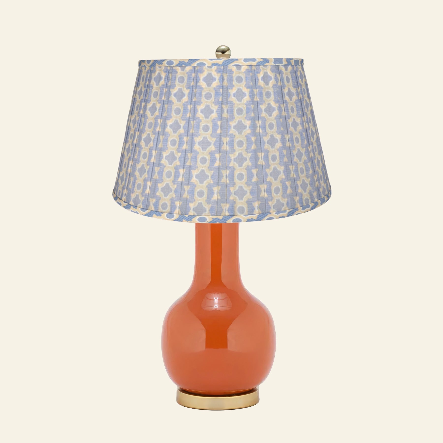 28" Augusta Orange Single Gourd Ceramic Table Lamp by Kevin Francis Design | Luxury Area Rugs & Home Decor