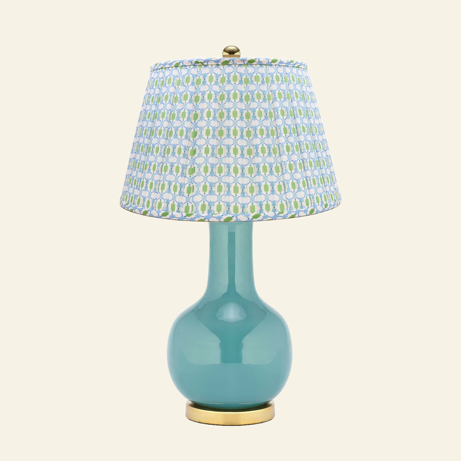 28" Augusta Teal Blue Single Gourd Ceramic Table Lamp