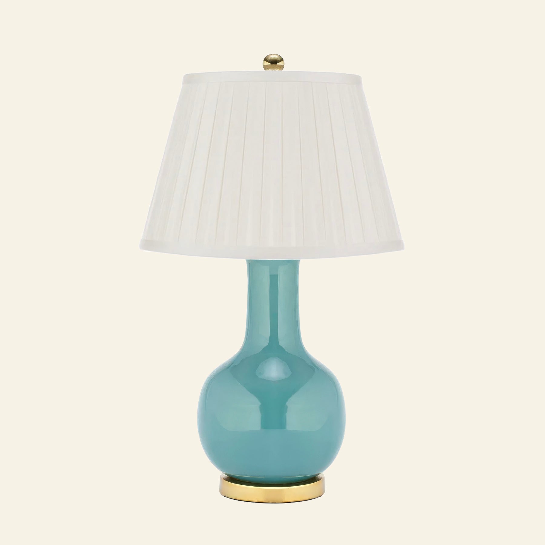28" Augusta Teal Blue Single Gourd Ceramic Table Lamp by Kevin Francis Design | Luxury Area Rugs & Home Decor