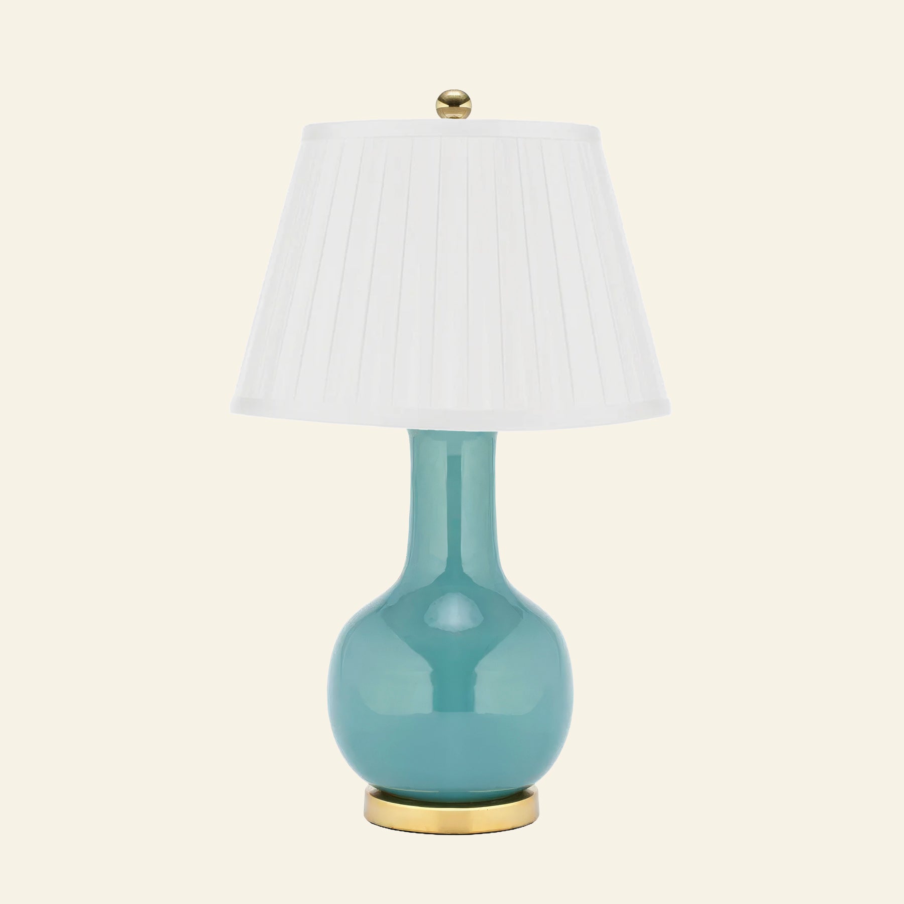 28" Augusta Teal Blue Single Gourd Ceramic Table Lamp by Kevin Francis Design | Luxury Area Rugs & Home Decor