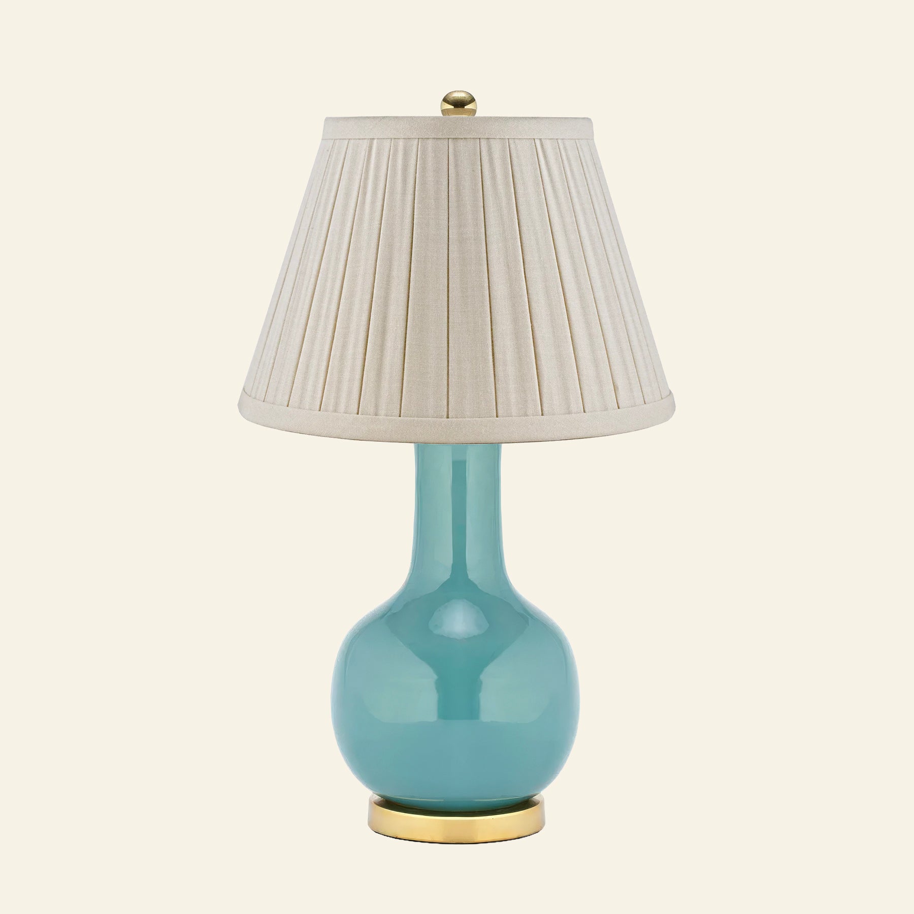 28" Augusta Teal Blue Single Gourd Ceramic Table Lamp by Kevin Francis Design | Luxury Area Rugs & Home Decor