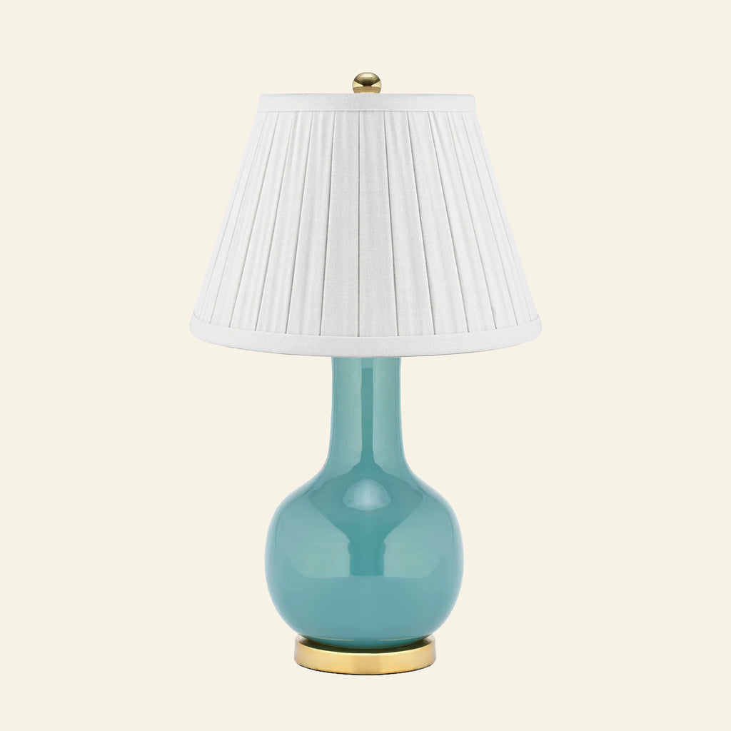 28" Augusta Teal Blue Single Gourd Ceramic Table Lamp by Kevin Francis Design | Luxury Area Rugs & Home Decor