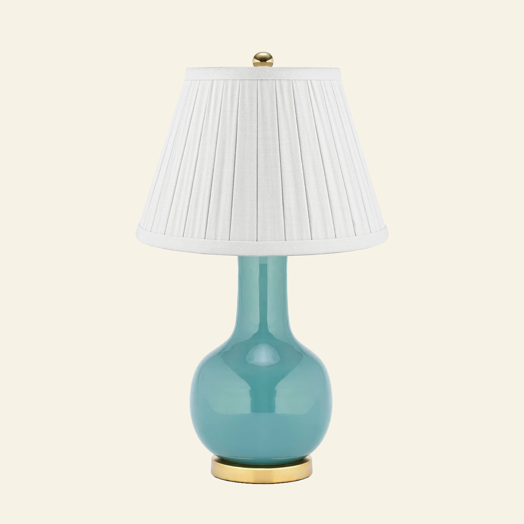 28" Augusta Teal Blue Single Gourd Ceramic Table Lamp by Kevin Francis Design | Luxury Area Rugs & Home Decor
