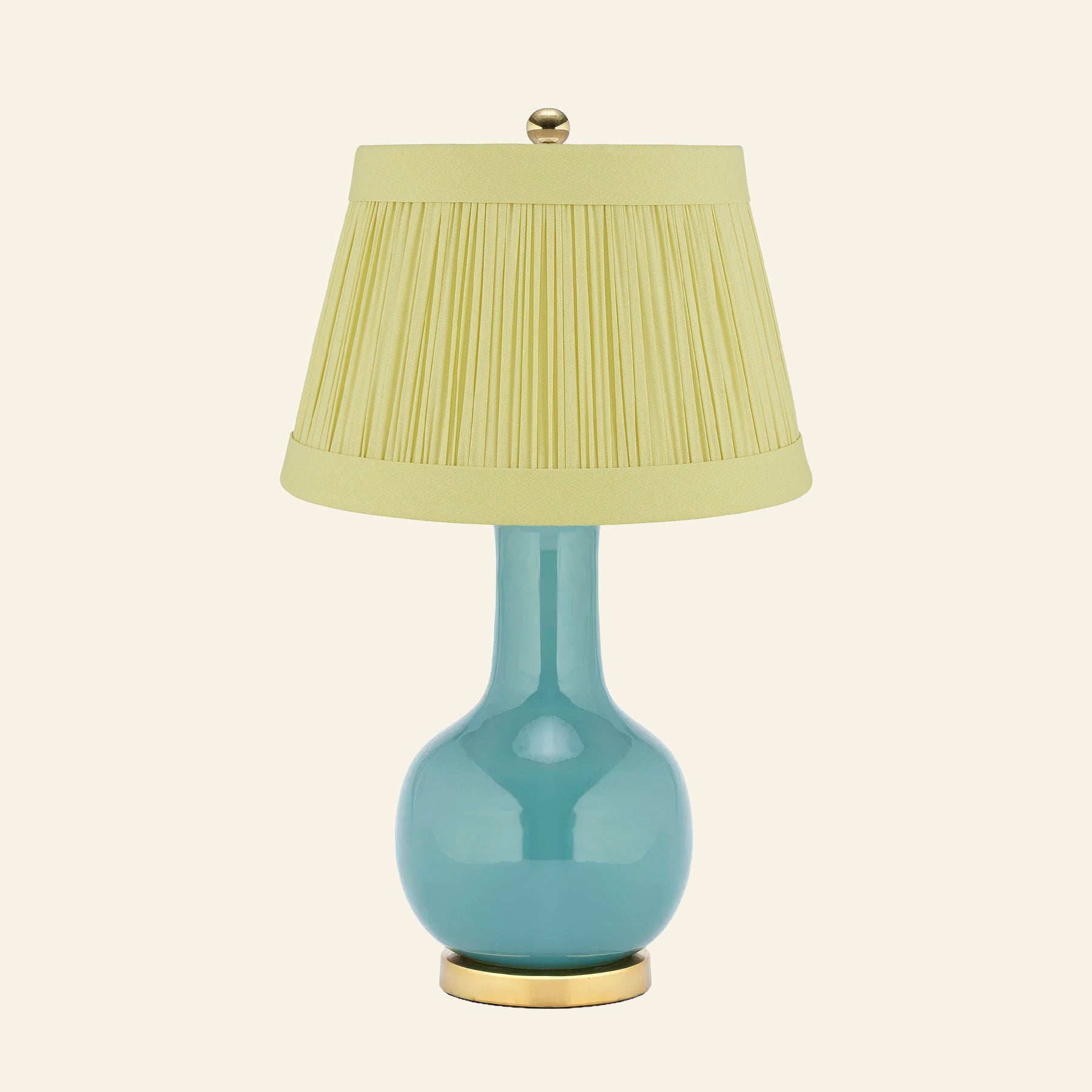 28" Augusta Teal Blue Single Gourd Ceramic Table Lamp by Kevin Francis Design | Luxury Area Rugs & Home Decor