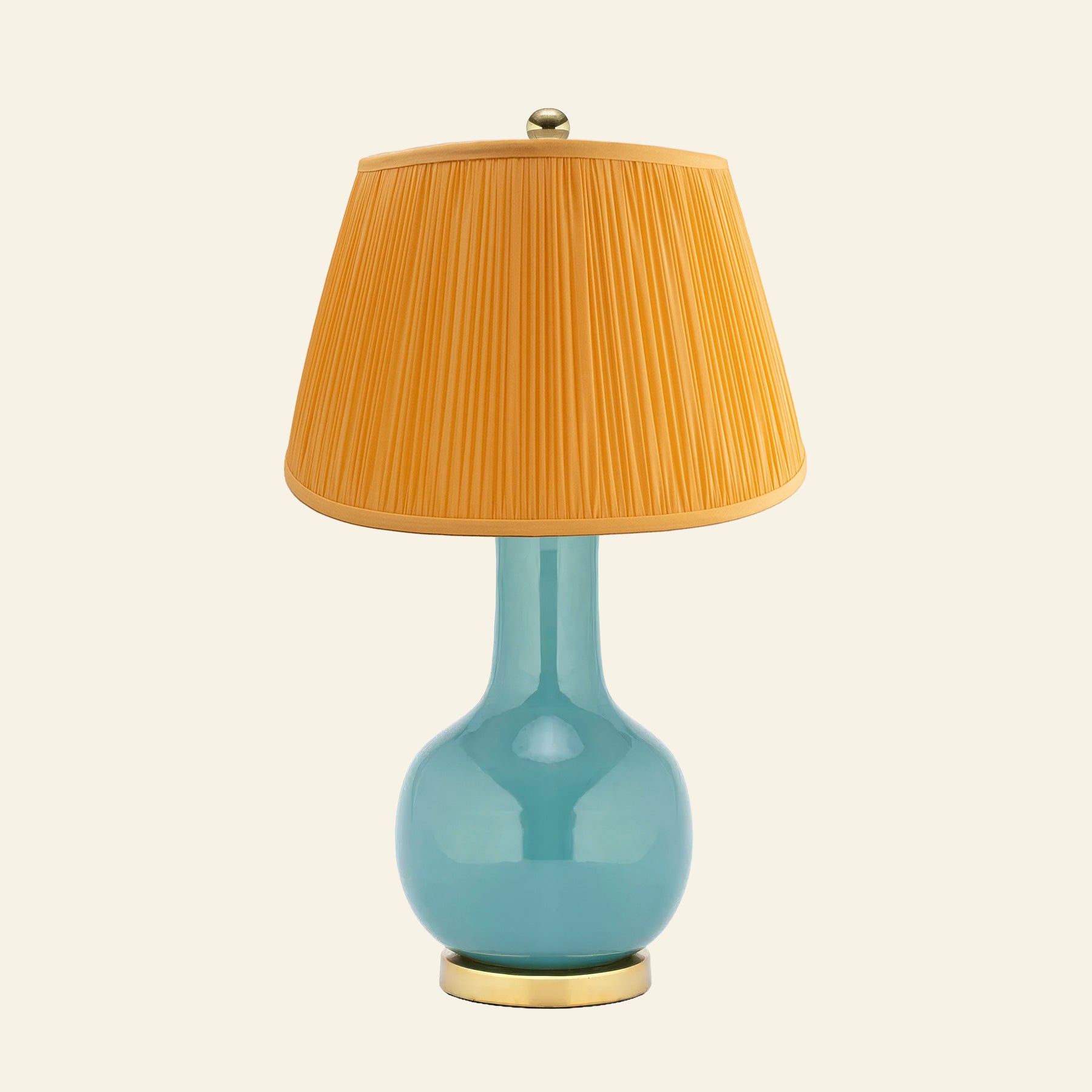 28" Augusta Teal Blue Single Gourd Ceramic Table Lamp by Kevin Francis Design | Luxury Area Rugs & Home Decor