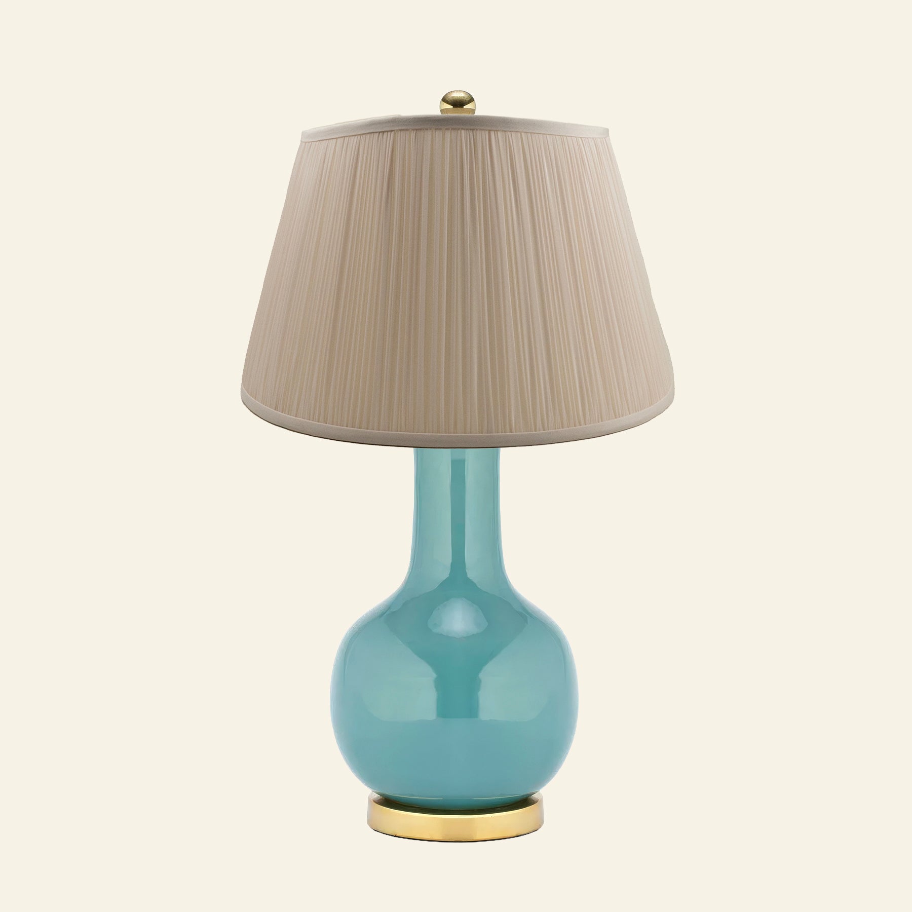 28" Augusta Teal Blue Single Gourd Ceramic Table Lamp by Kevin Francis Design | Luxury Area Rugs & Home Decor