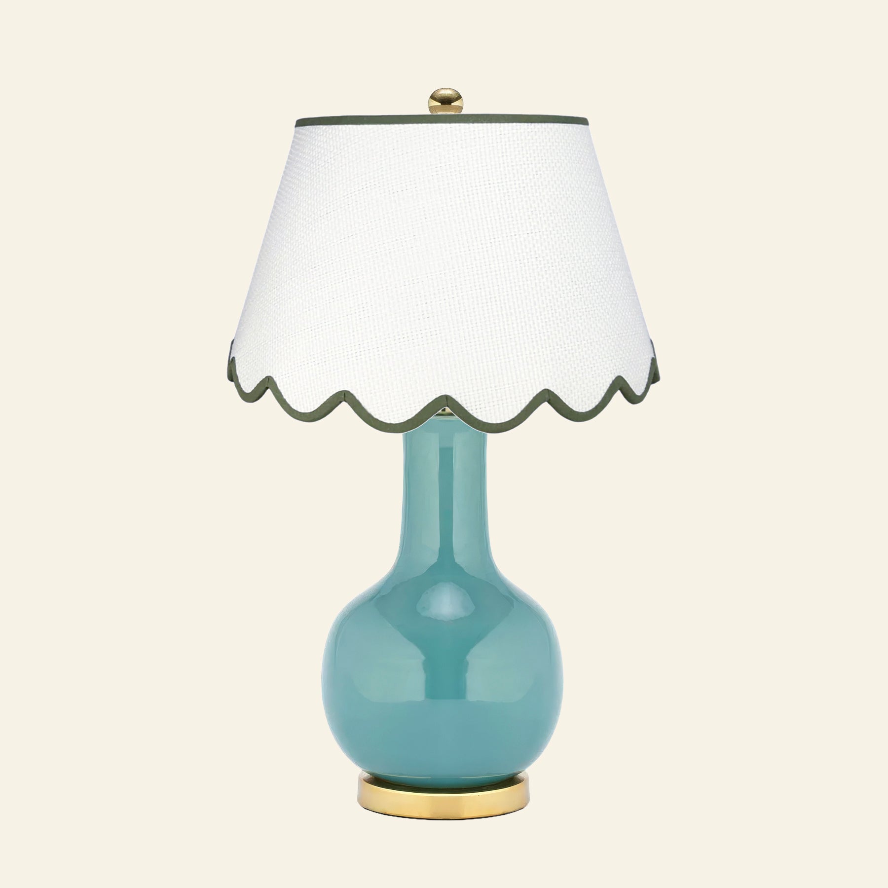 28" Augusta Teal Blue Single Gourd Ceramic Table Lamp by Kevin Francis Design | Luxury Area Rugs & Home Decor