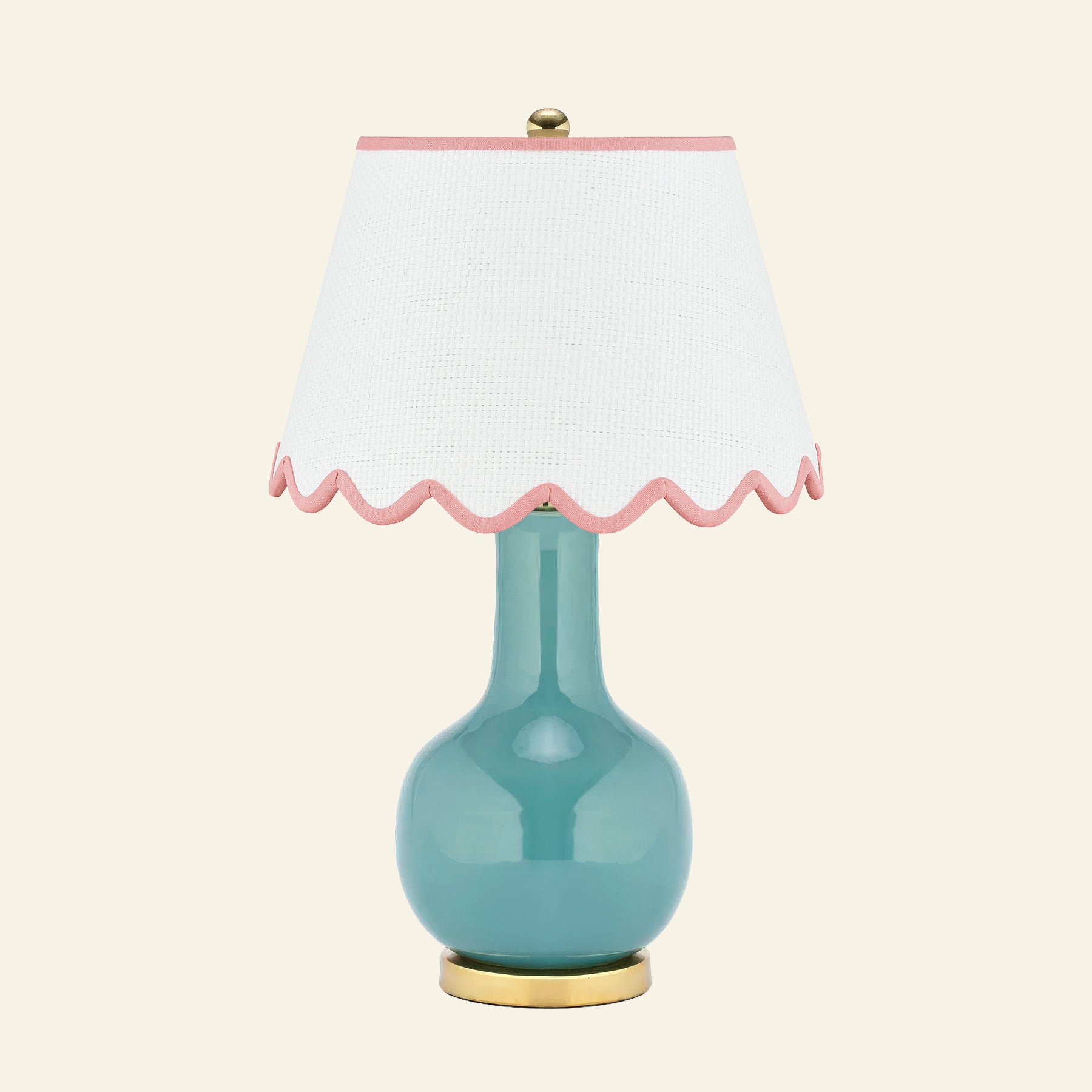 28" Augusta Teal Blue Single Gourd Ceramic Table Lamp by Kevin Francis Design | Luxury Area Rugs & Home Decor