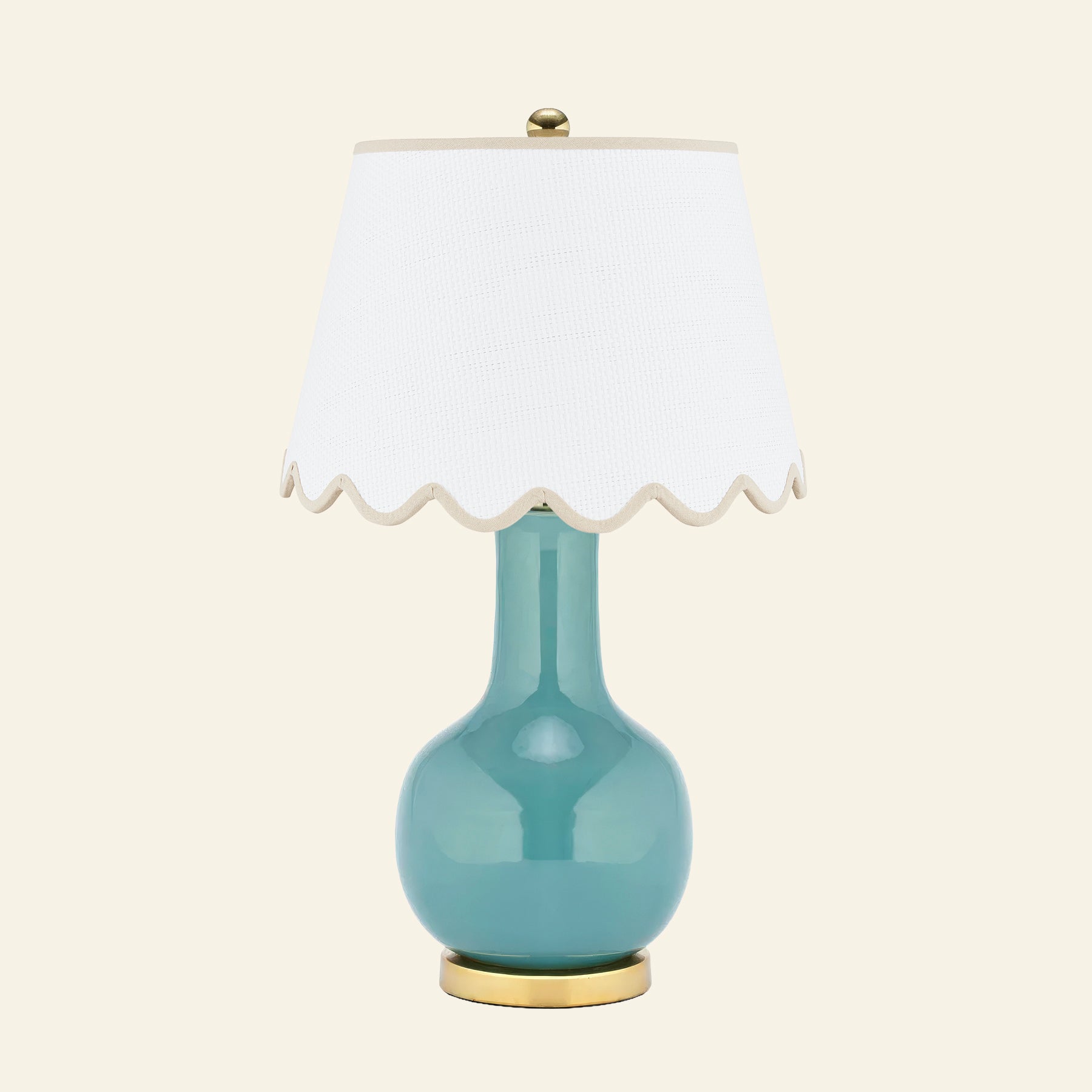 28" Augusta Teal Blue Single Gourd Ceramic Table Lamp by Kevin Francis Design | Luxury Area Rugs & Home Decor