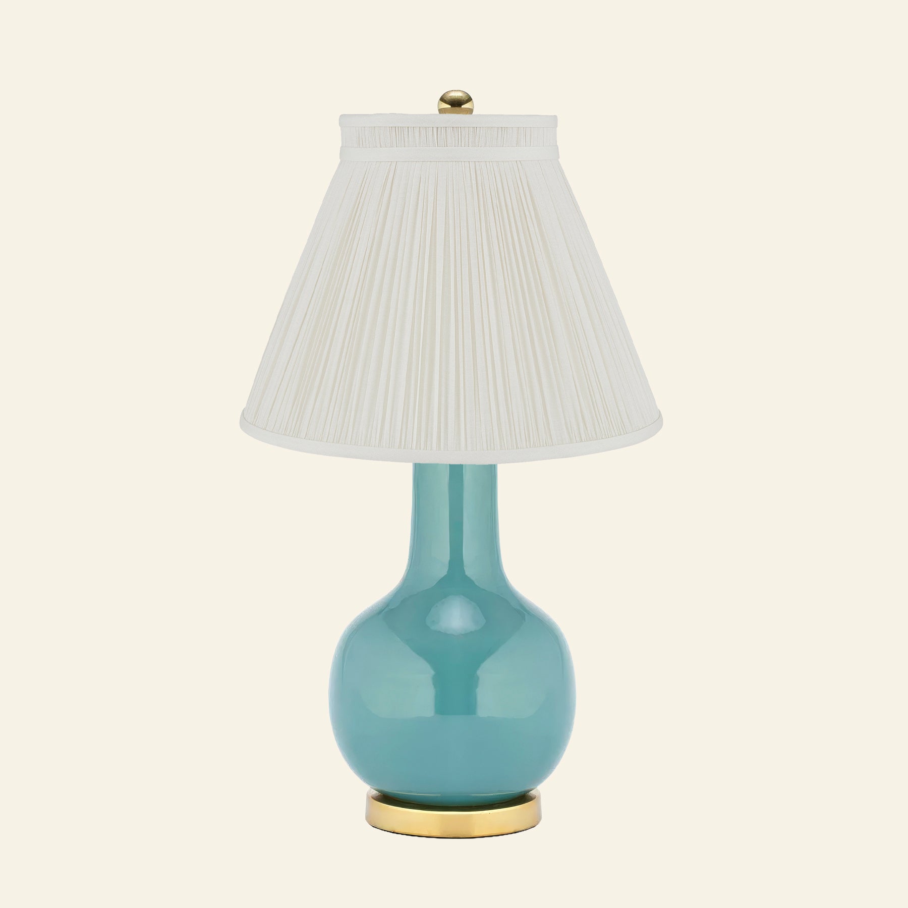 28" Augusta Teal Blue Single Gourd Ceramic Table Lamp by Kevin Francis Design | Luxury Area Rugs & Home Decor