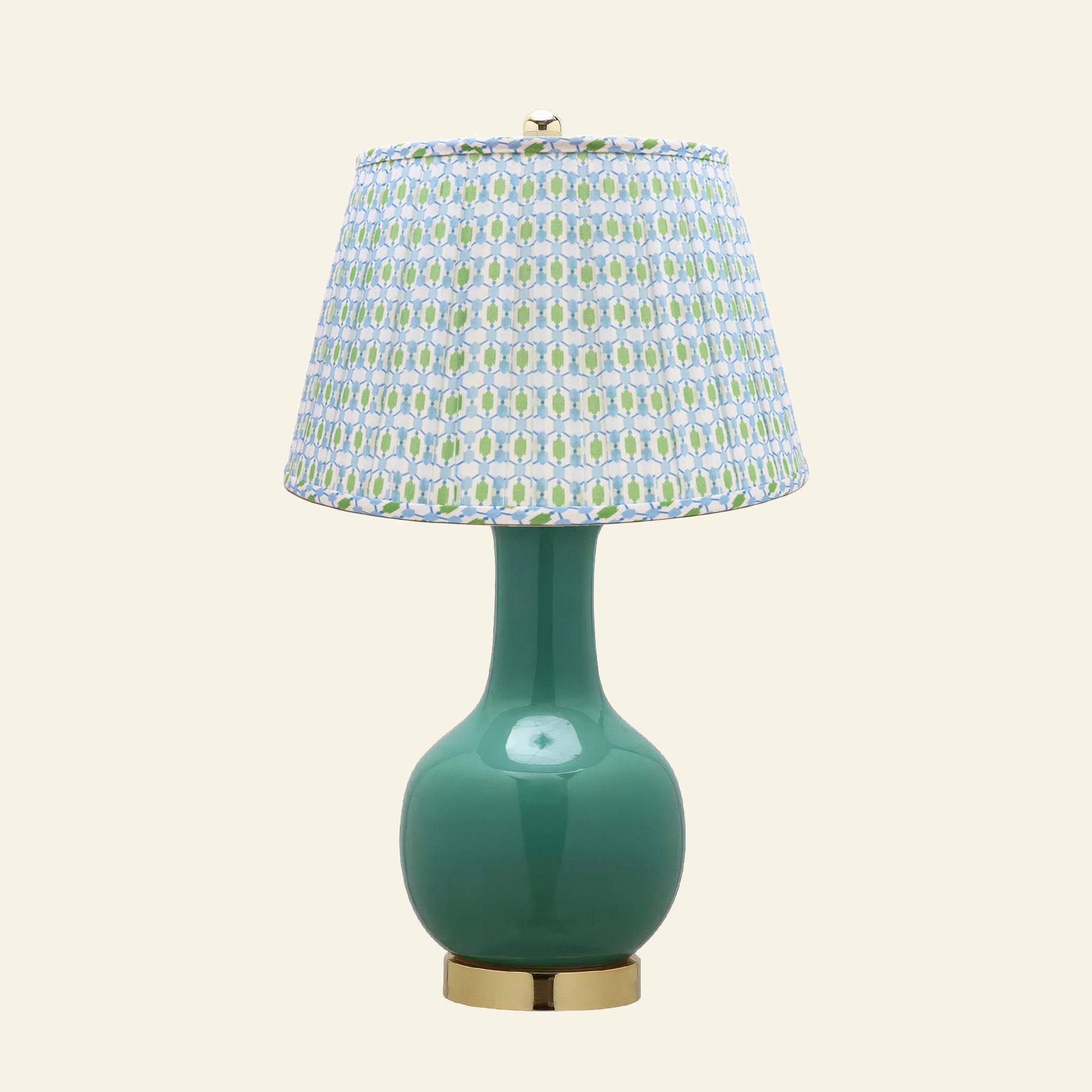 28" Augusta Forest Green Single Gourd Ceramic Table Lamp by Kevin Francis Design | Luxury Area Rugs & Home Decor