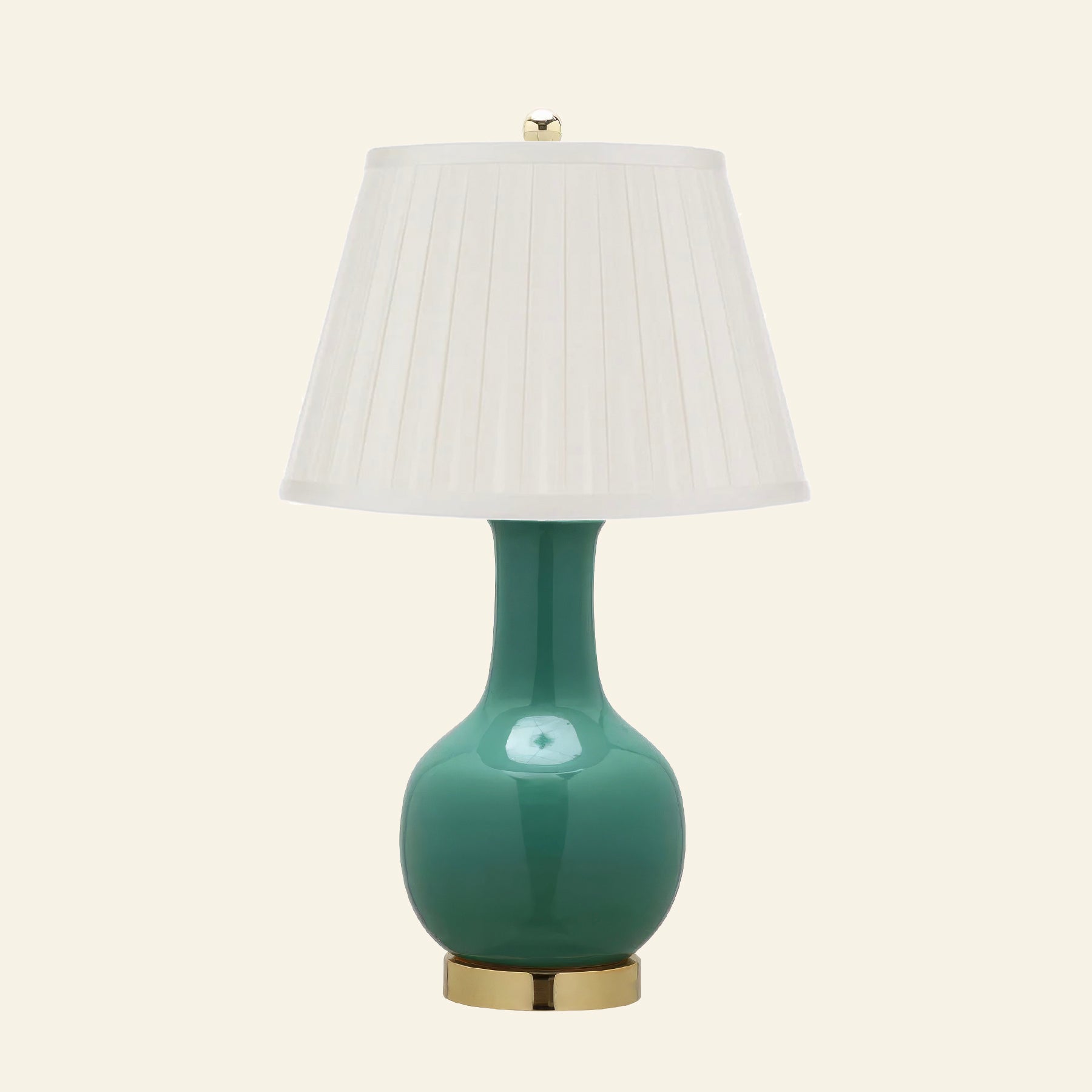28" Augusta Forest Green Single Gourd Ceramic Table Lamp by Kevin Francis Design | Luxury Area Rugs & Home Decor