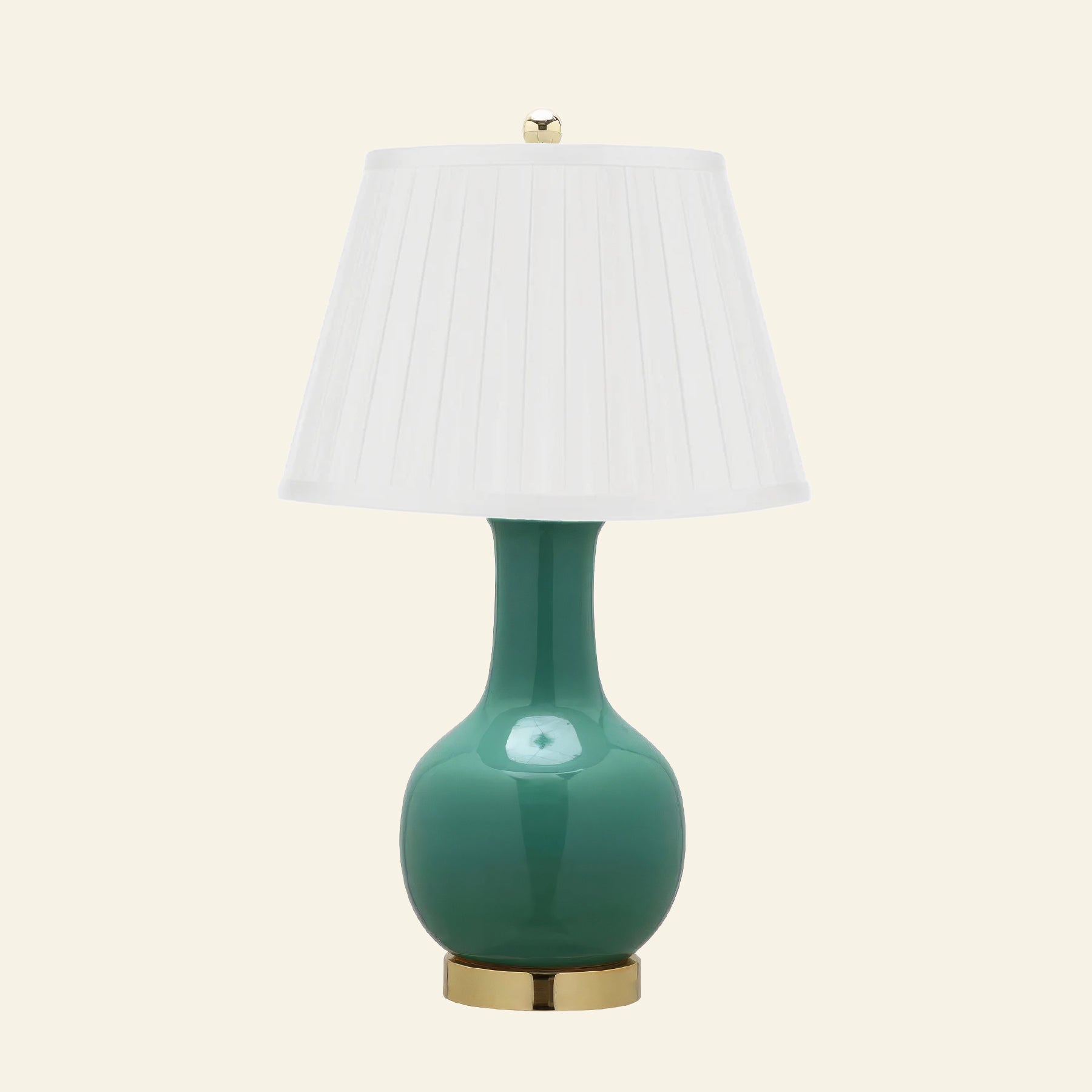 28" Augusta Forest Green Single Gourd Ceramic Table Lamp by Kevin Francis Design | Luxury Area Rugs & Home Decor