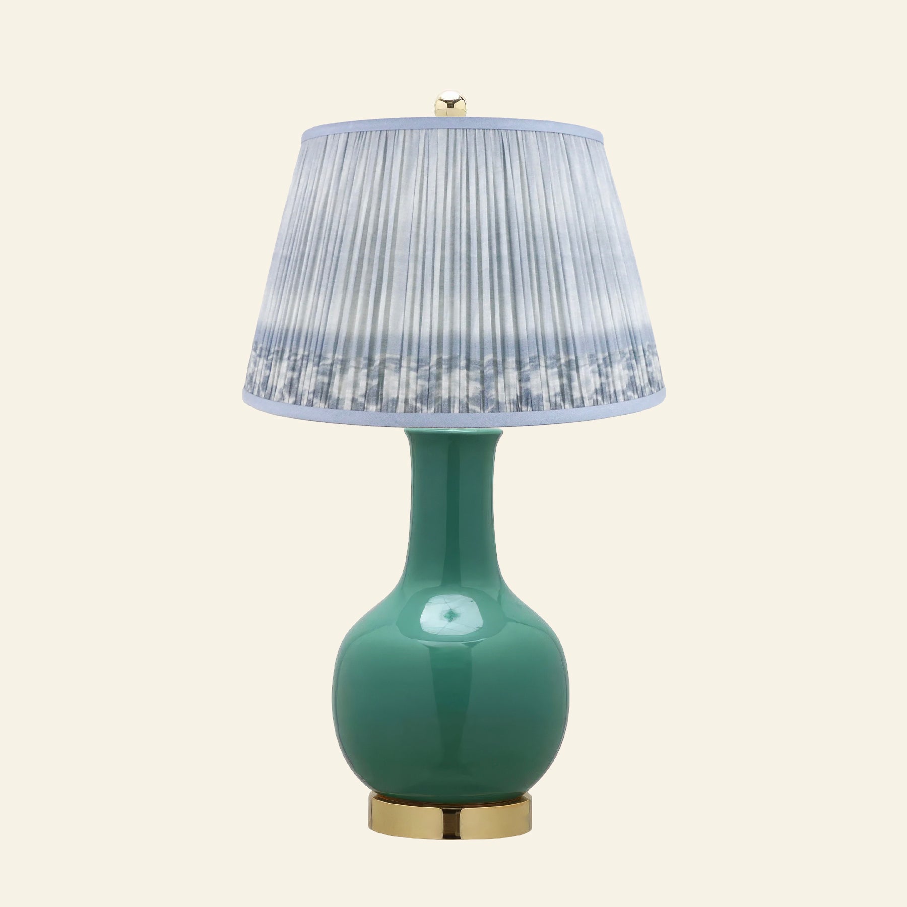28" Augusta Forest Green Single Gourd Ceramic Table Lamp by Kevin Francis Design | Luxury Area Rugs & Home Decor