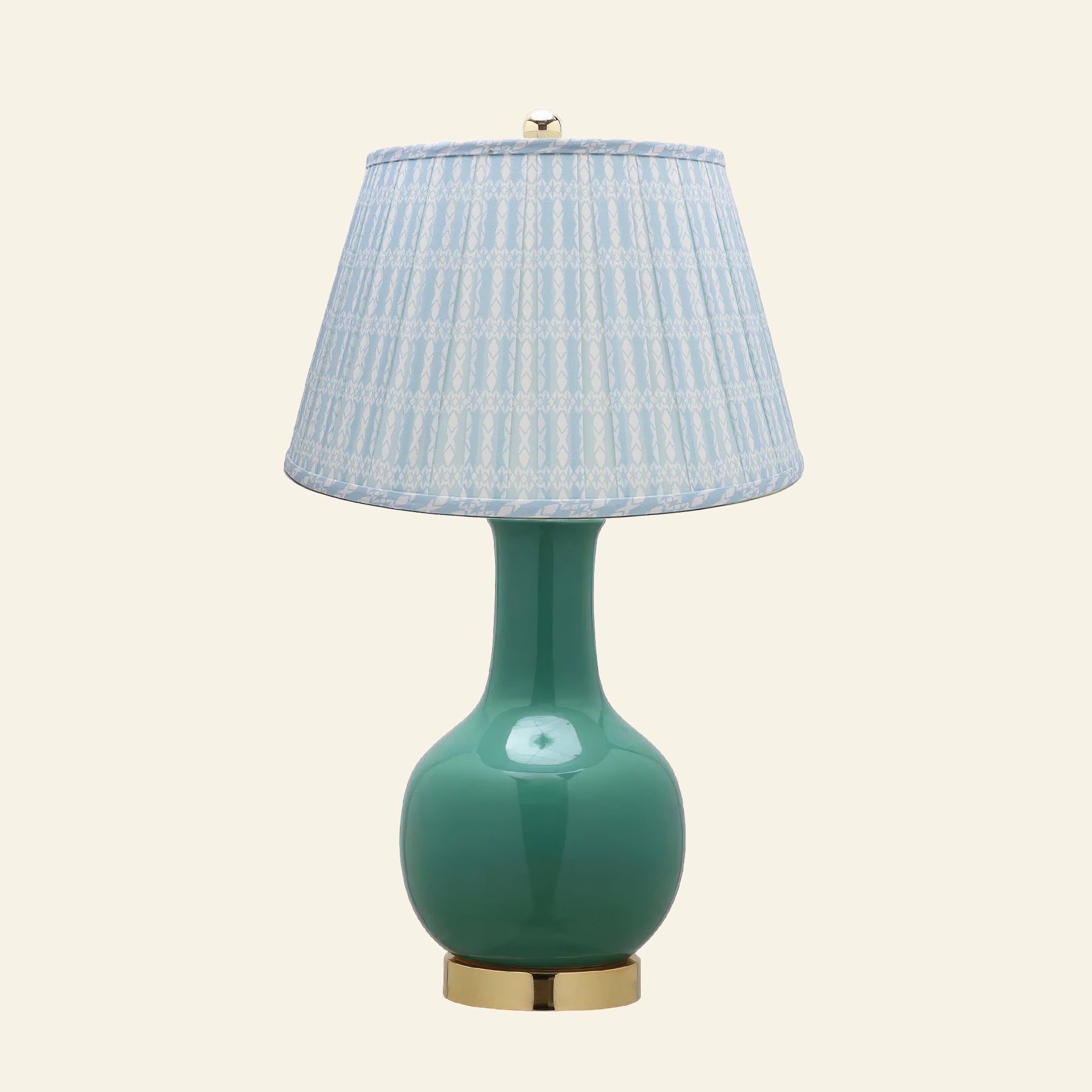 28" Augusta Forest Green Single Gourd Ceramic Table Lamp by Kevin Francis Design | Luxury Area Rugs & Home Decor