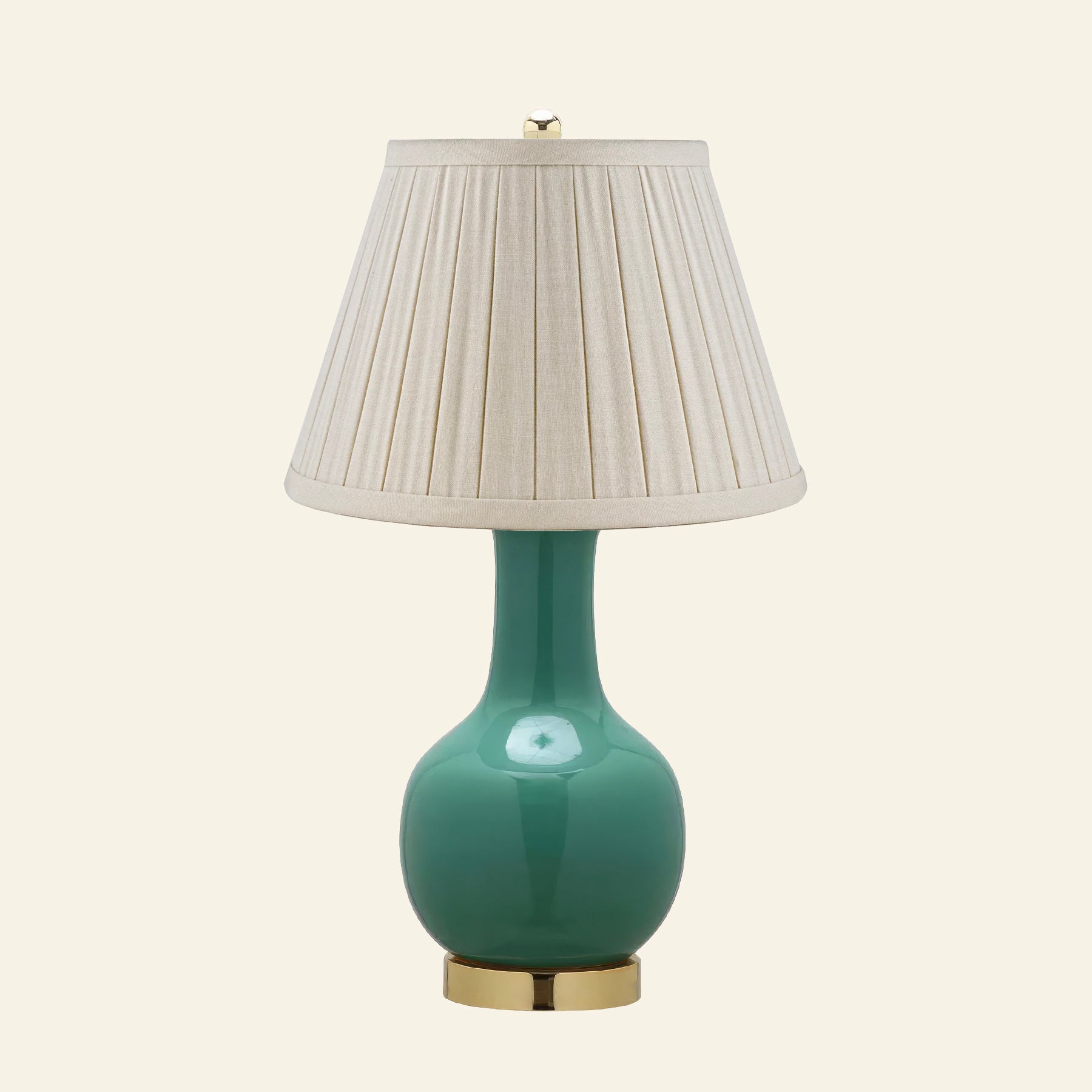 28" Augusta Forest Green Single Gourd Ceramic Table Lamp by Kevin Francis Design | Luxury Area Rugs & Home Decor
