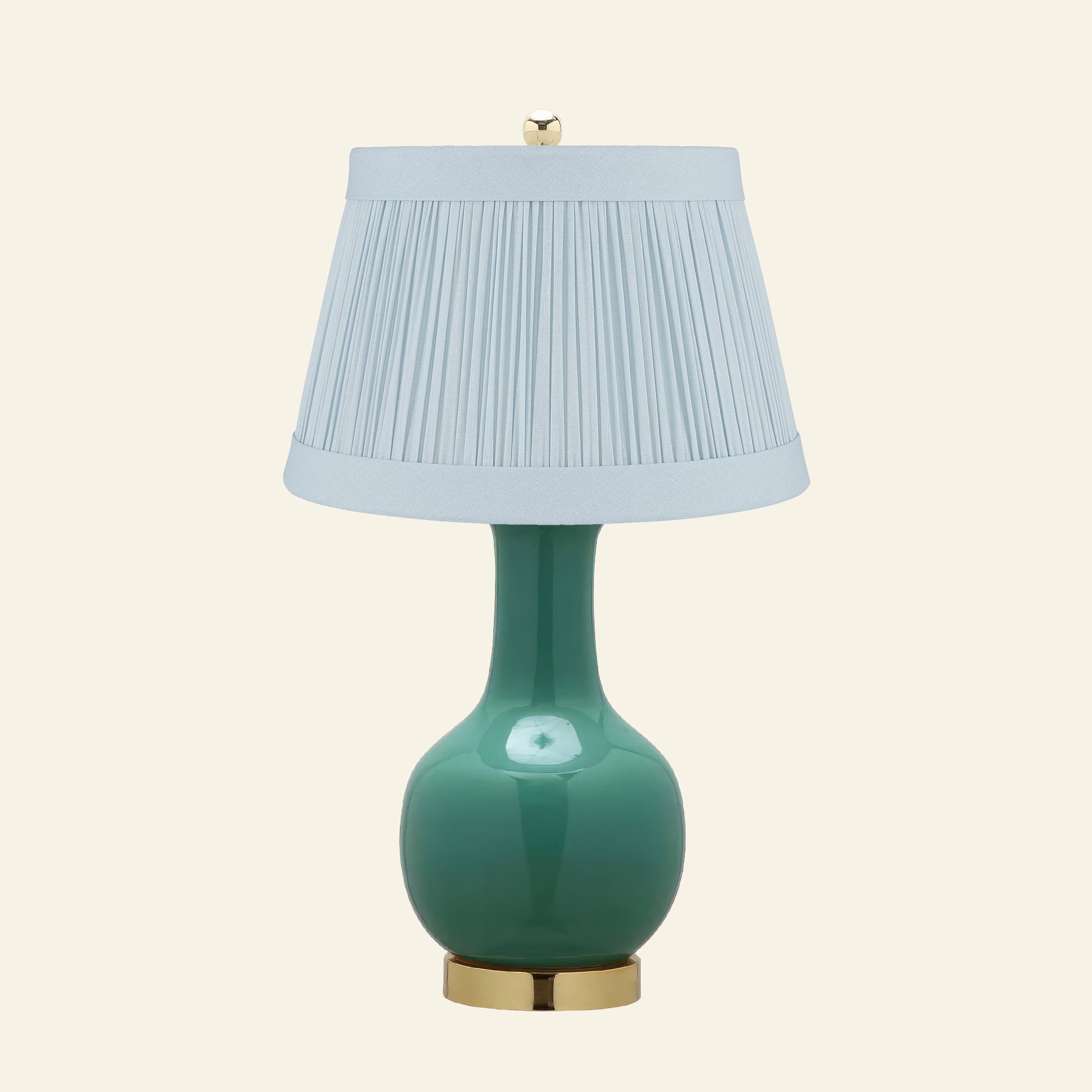 28" Augusta Forest Green Single Gourd Ceramic Table Lamp by Kevin Francis Design | Luxury Area Rugs & Home Decor