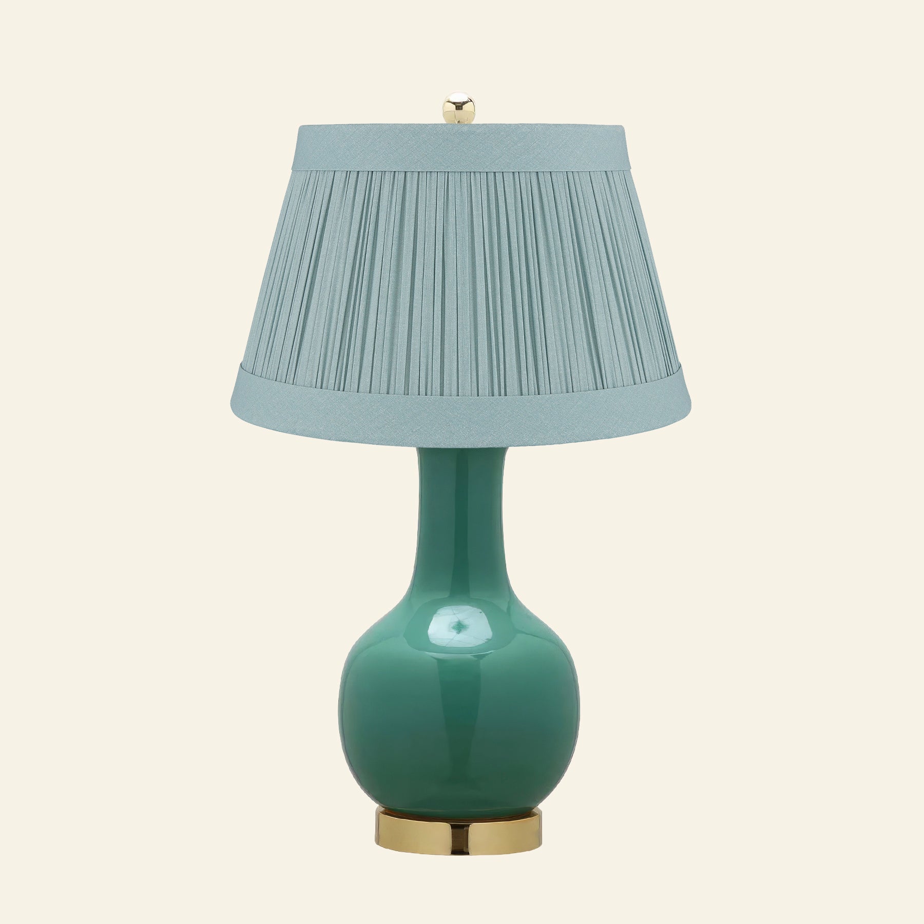 28" Augusta Forest Green Single Gourd Ceramic Table Lamp by Kevin Francis Design | Luxury Area Rugs & Home Decor