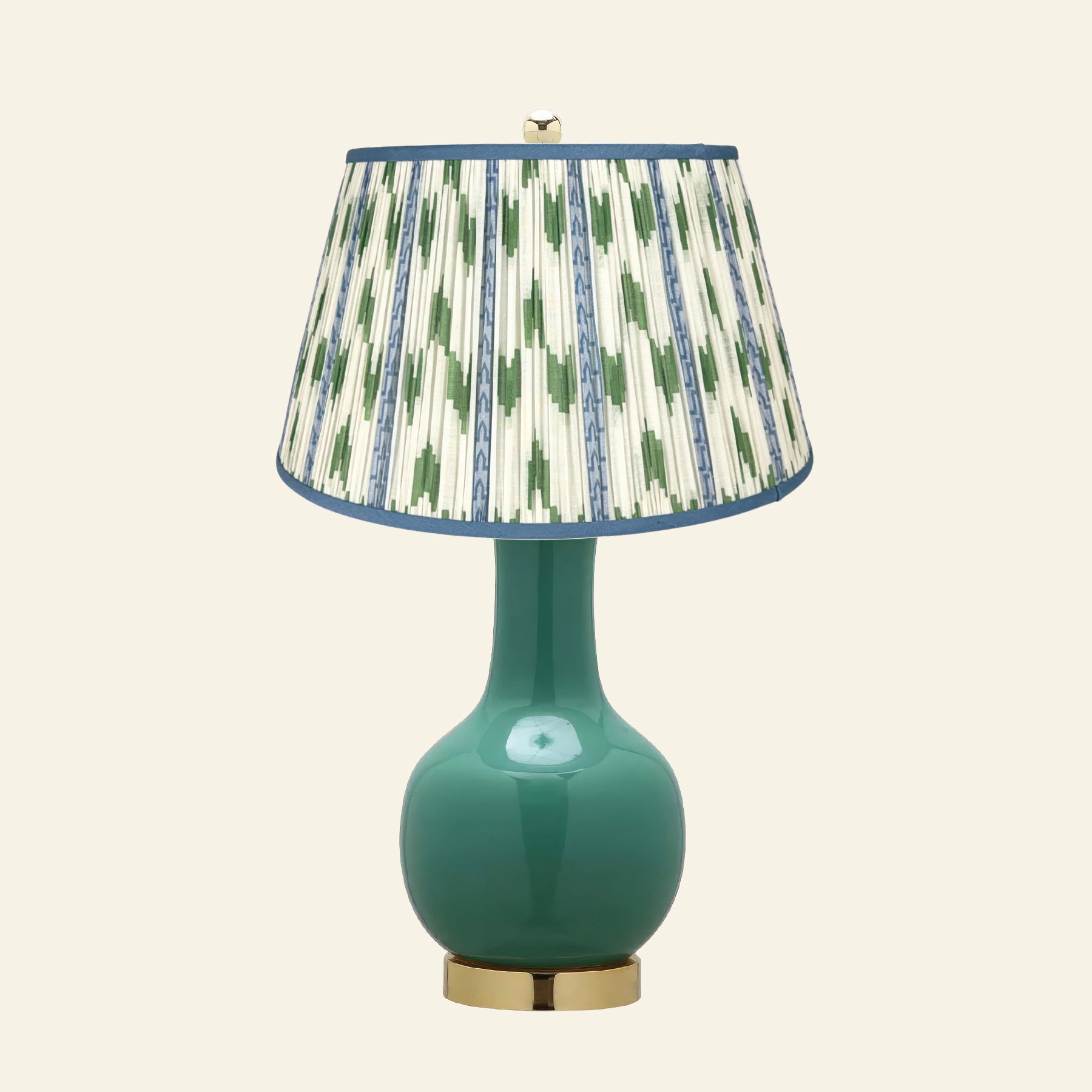 28" Augusta Forest Green Single Gourd Ceramic Table Lamp by Kevin Francis Design | Luxury Area Rugs & Home Decor