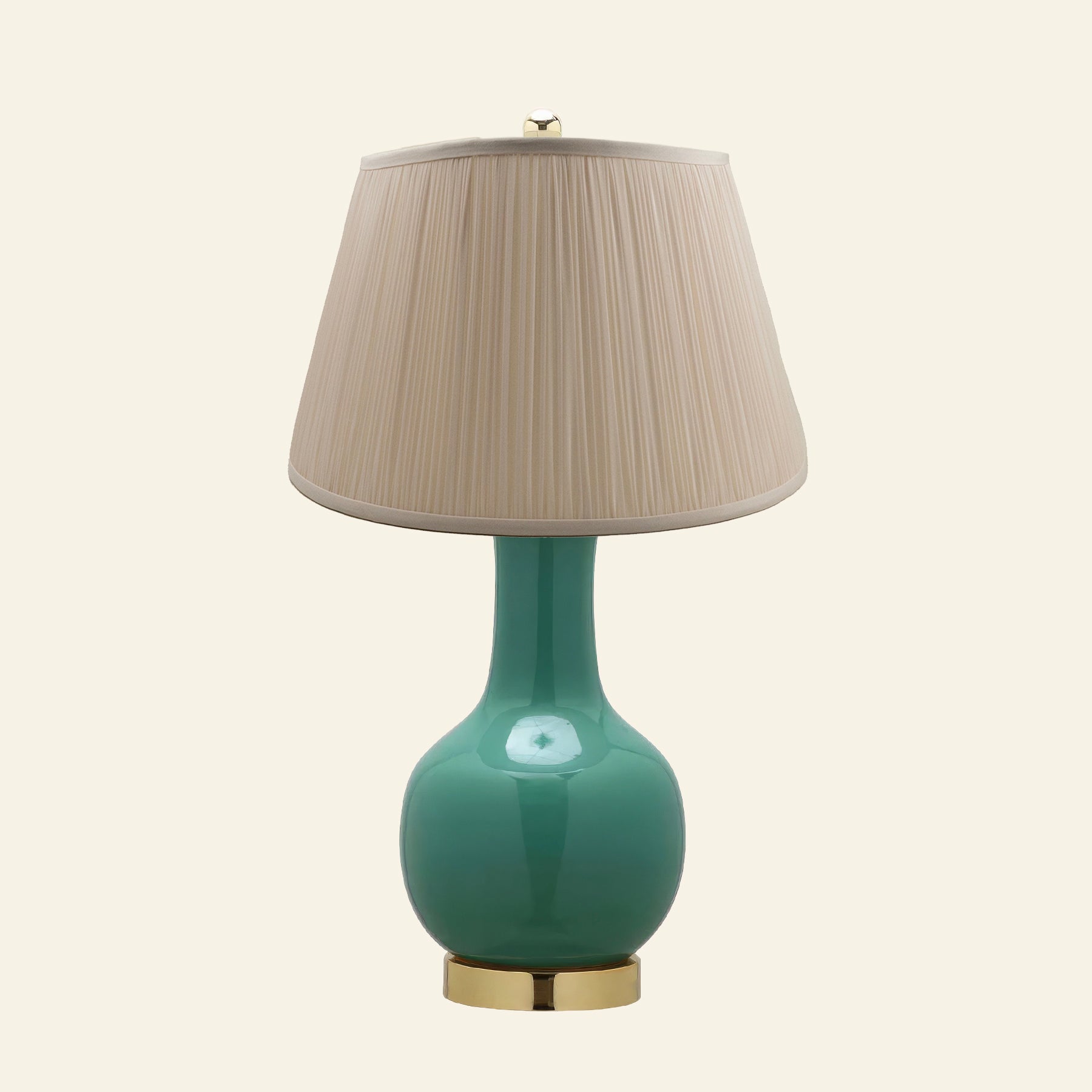 28" Augusta Forest Green Single Gourd Ceramic Table Lamp by Kevin Francis Design | Luxury Area Rugs & Home Decor