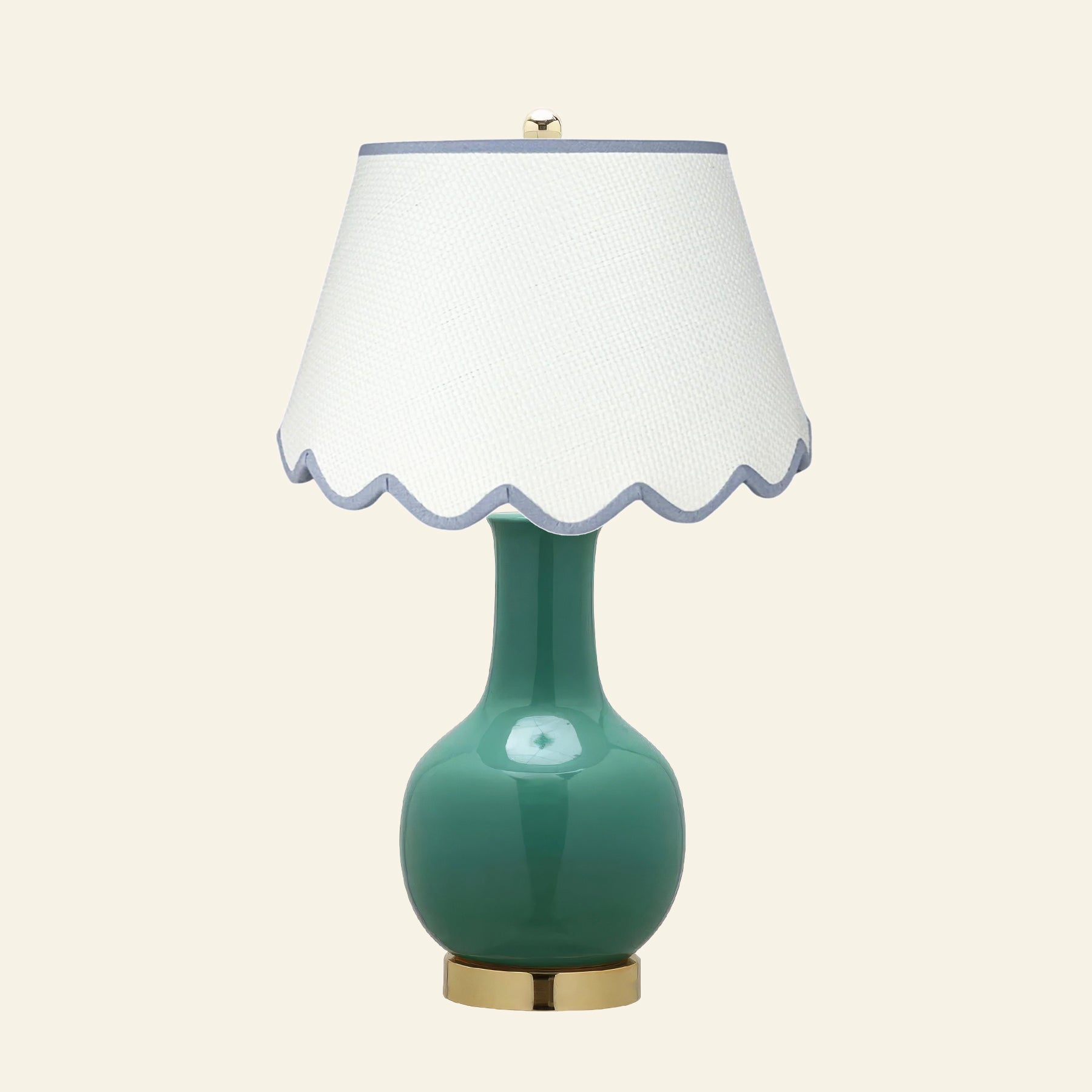 28" Augusta Forest Green Single Gourd Ceramic Table Lamp by Kevin Francis Design | Luxury Area Rugs & Home Decor