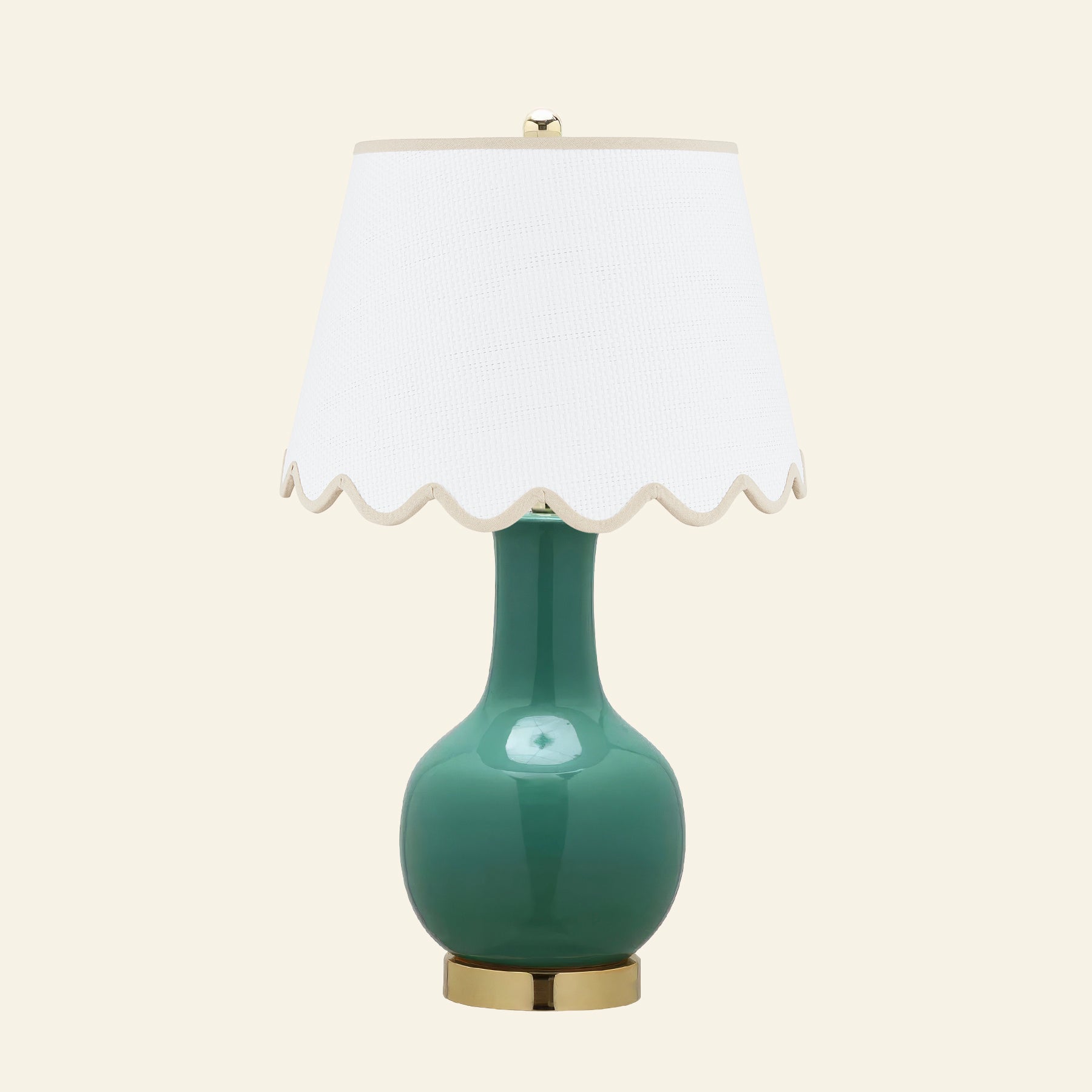 28" Augusta Forest Green Single Gourd Ceramic Table Lamp by Kevin Francis Design | Luxury Area Rugs & Home Decor