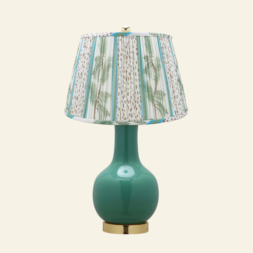 28" Augusta Forest Green Single Gourd Ceramic Table Lamp by Kevin Francis Design | Luxury Area Rugs & Home Decor