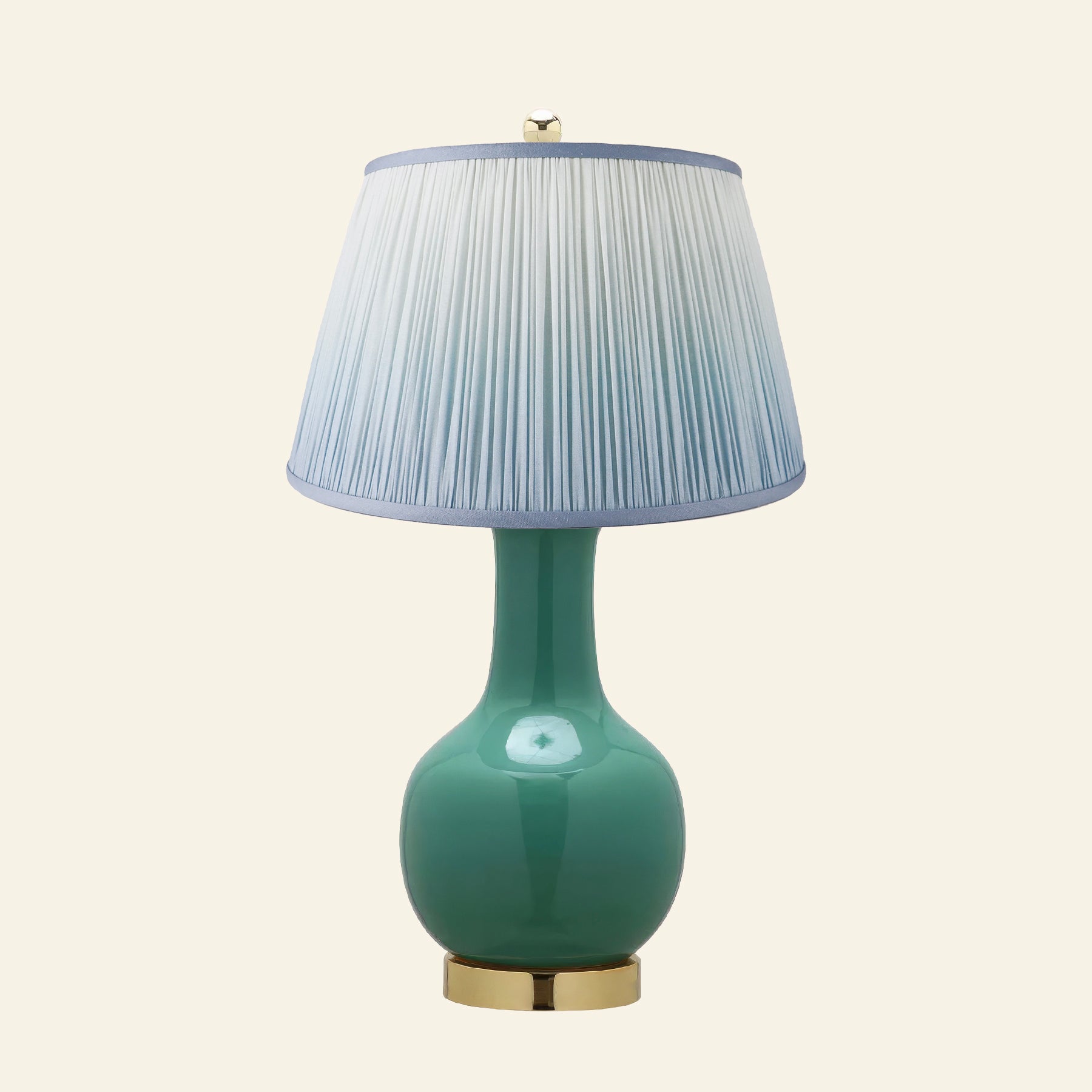 28" Augusta Forest Green Single Gourd Ceramic Table Lamp by Kevin Francis Design | Luxury Area Rugs & Home Decor