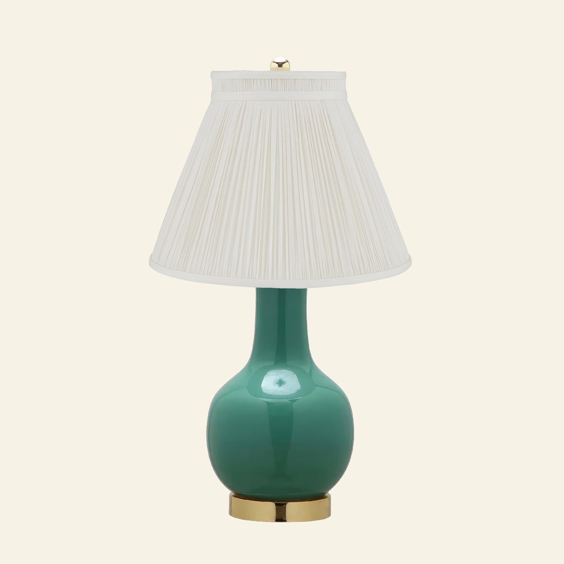 28" Augusta Forest Green Single Gourd Ceramic Table Lamp by Kevin Francis Design | Luxury Area Rugs & Home Decor