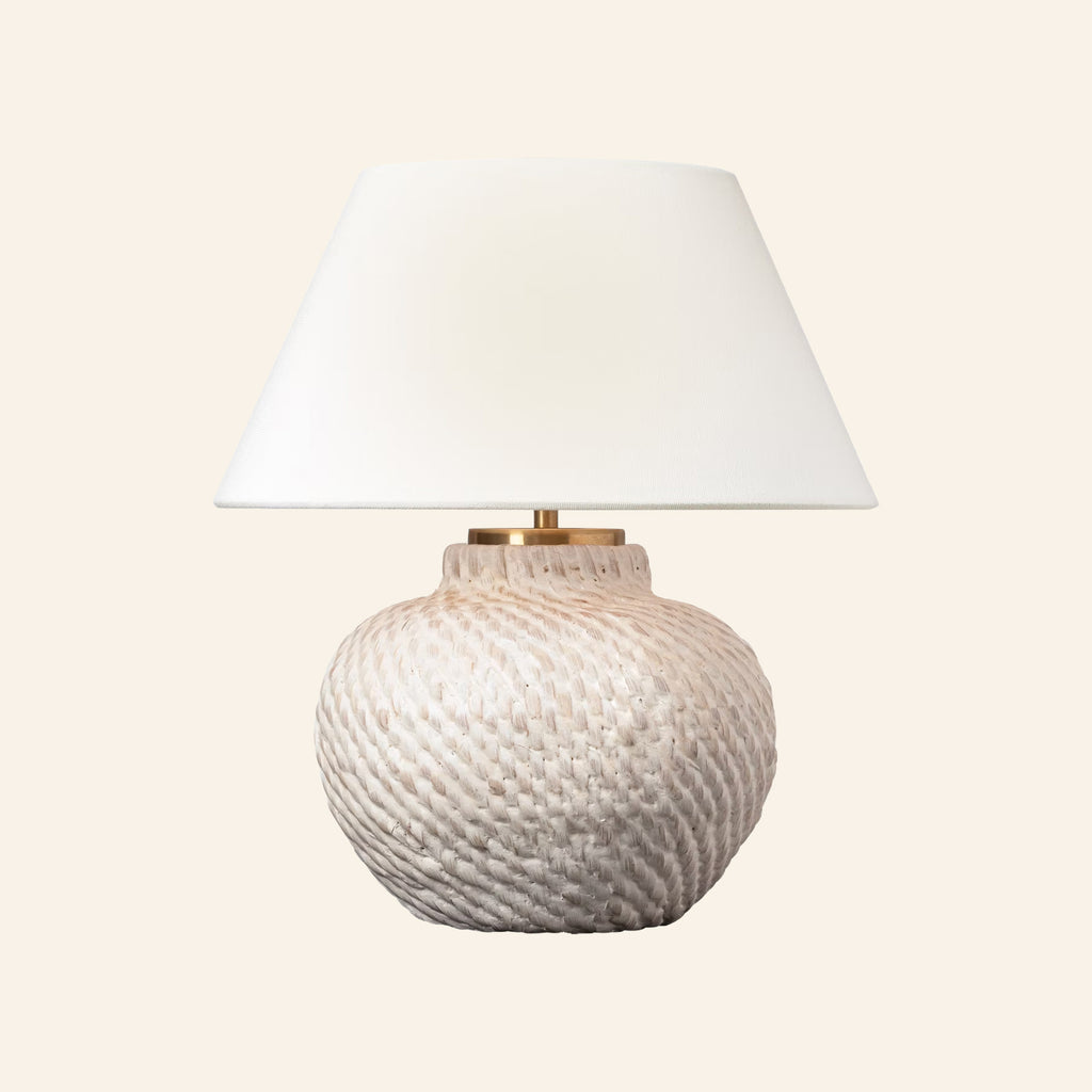 12" Winslow Wicker Cordless Mini Lamp With Rechargeable Bulb