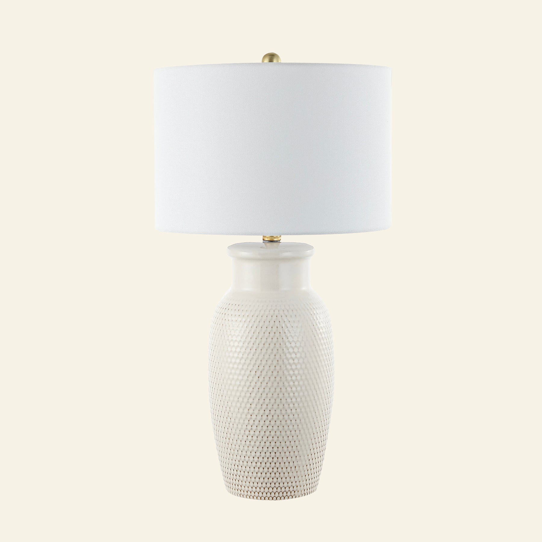 28" Camilla Textured Cream Ceramic Table Lamp by Kevin Francis Design | Luxury Area Rugs & Home Decor