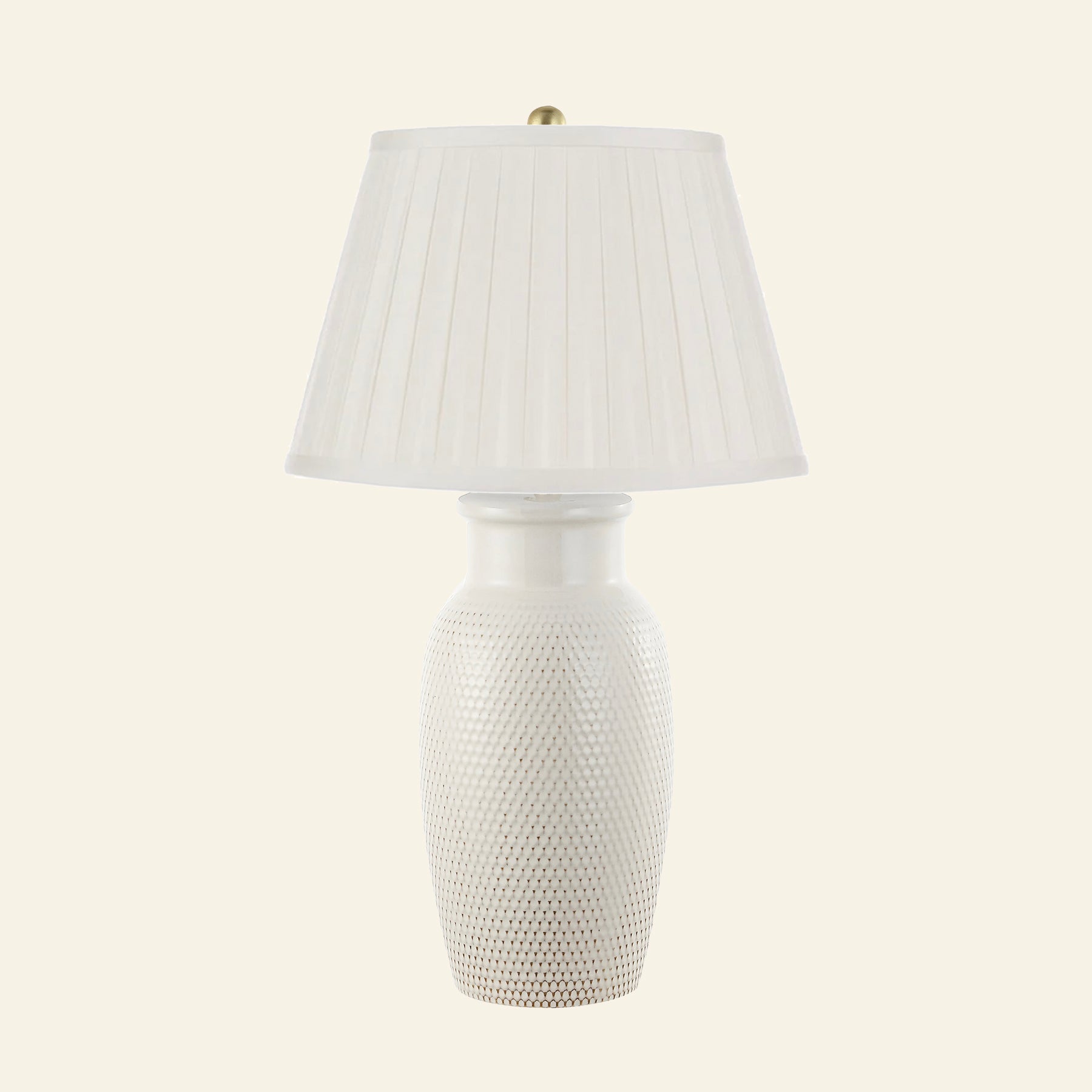 28" Camilla Textured Cream Ceramic Table Lamp by Kevin Francis Design | Luxury Area Rugs & Home Decor