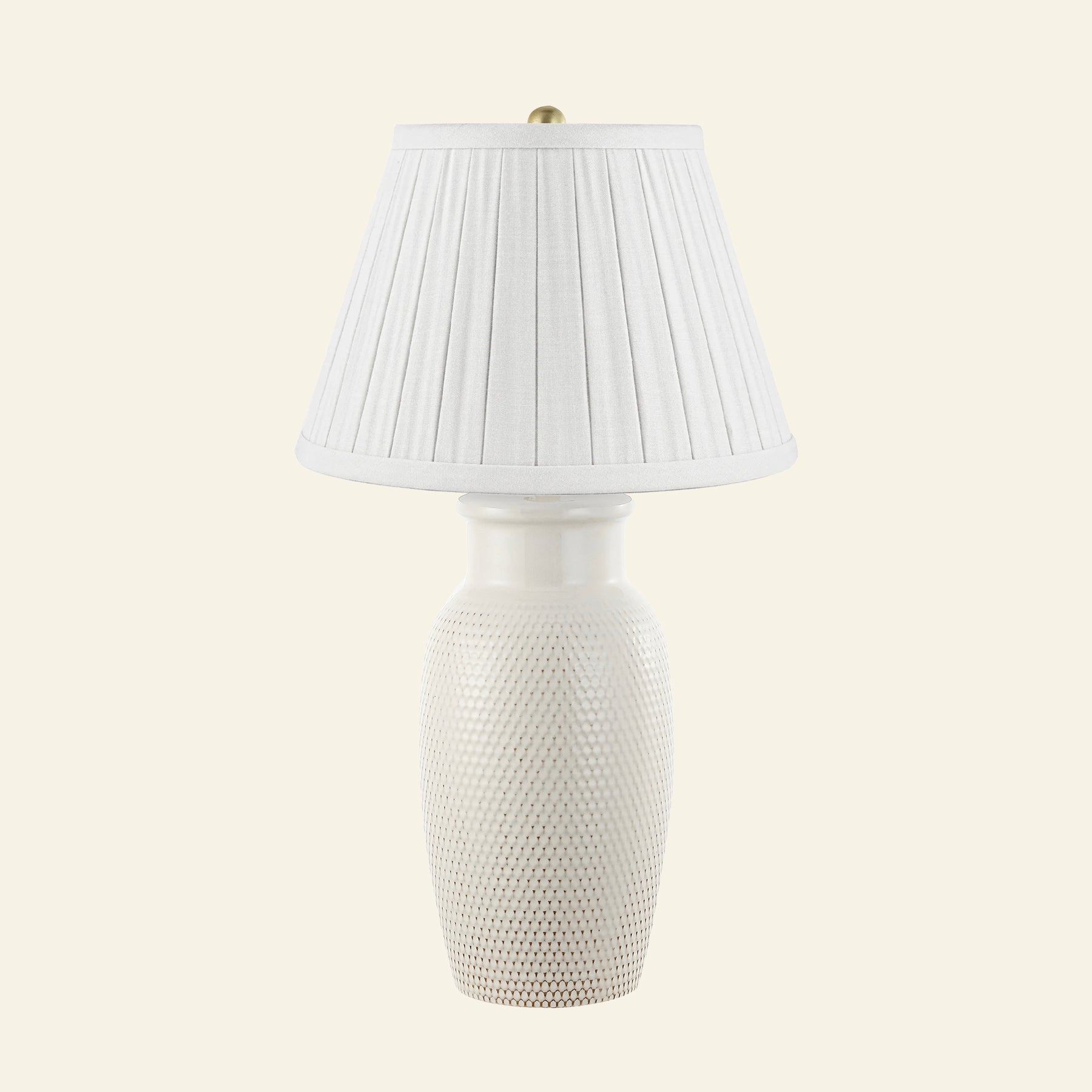 28" Camilla Textured Cream Ceramic Table Lamp by Kevin Francis Design | Luxury Area Rugs & Home Decor