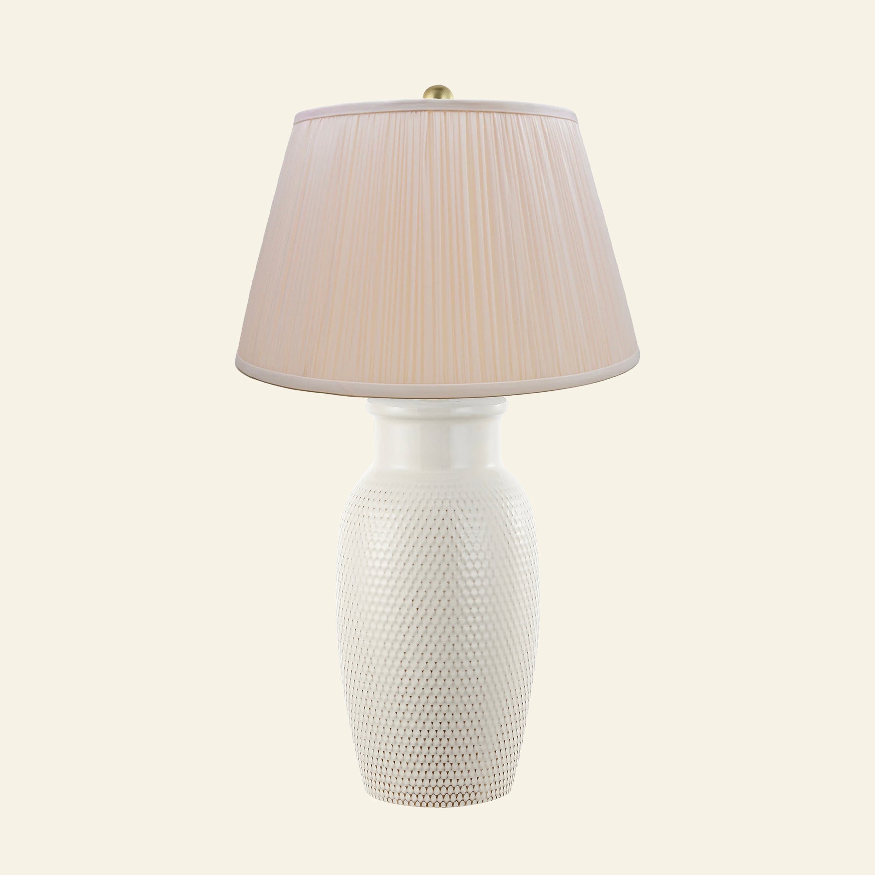 28" Camilla Textured Cream Ceramic Table Lamp by Kevin Francis Design | Luxury Area Rugs & Home Decor
