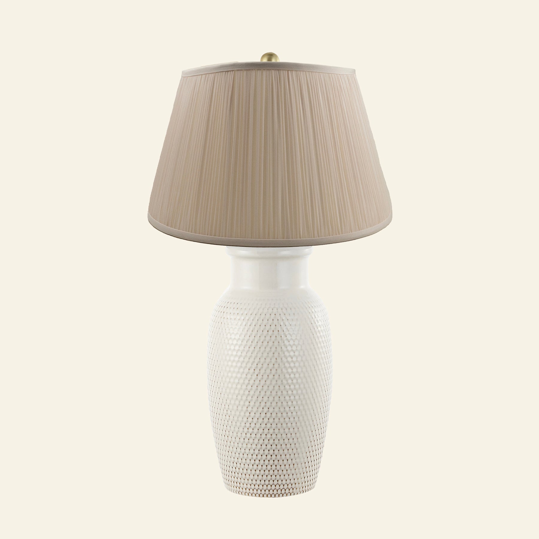 28" Camilla Textured Cream Ceramic Table Lamp by Kevin Francis Design | Luxury Area Rugs & Home Decor
