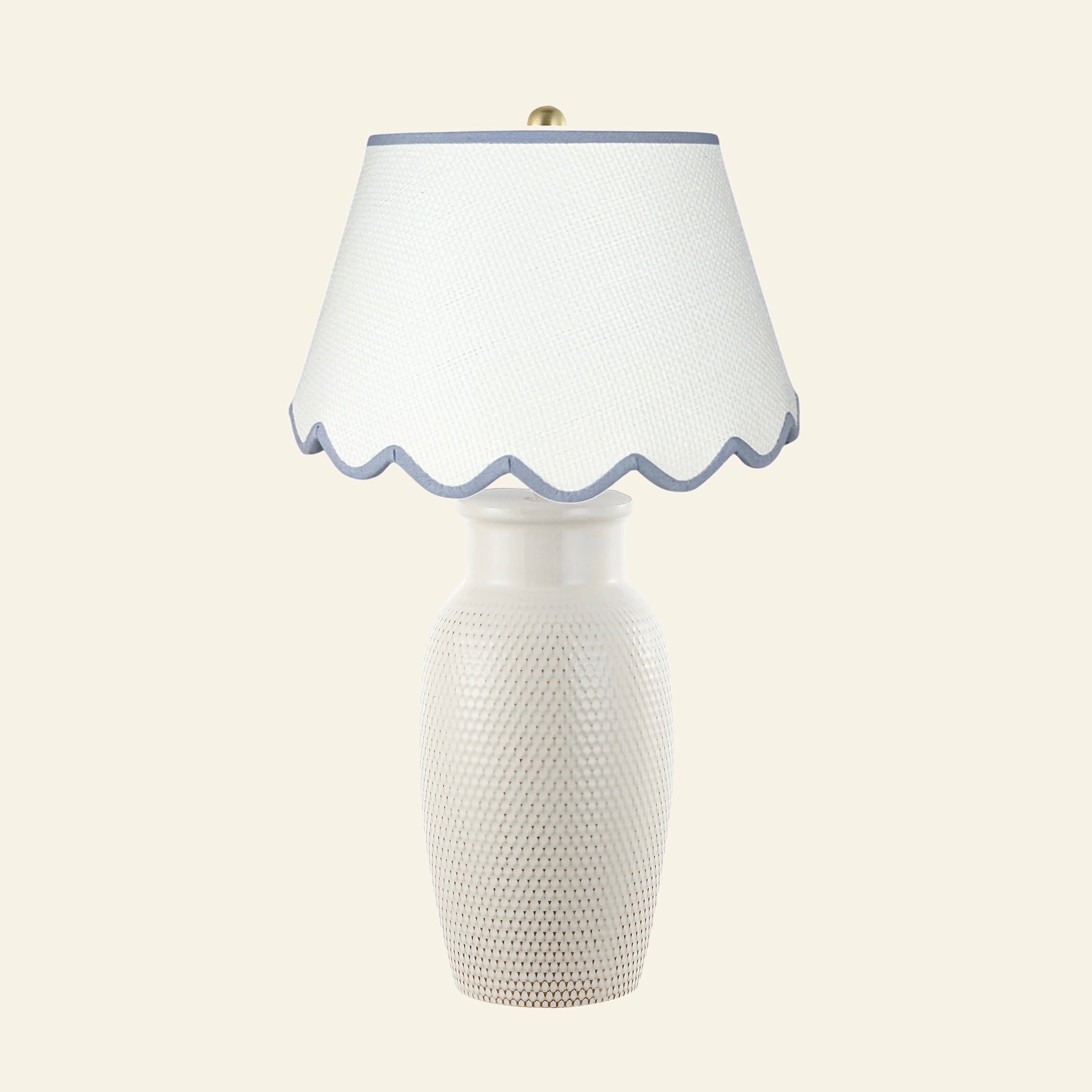 28" Camilla Textured Cream Ceramic Table Lamp by Kevin Francis Design | Luxury Area Rugs & Home Decor