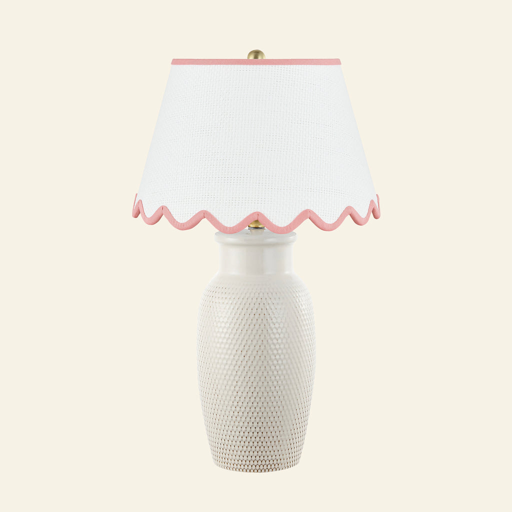 28" Camilla Textured Cream Ceramic Table Lamp by Kevin Francis Design | Luxury Area Rugs & Home Decor